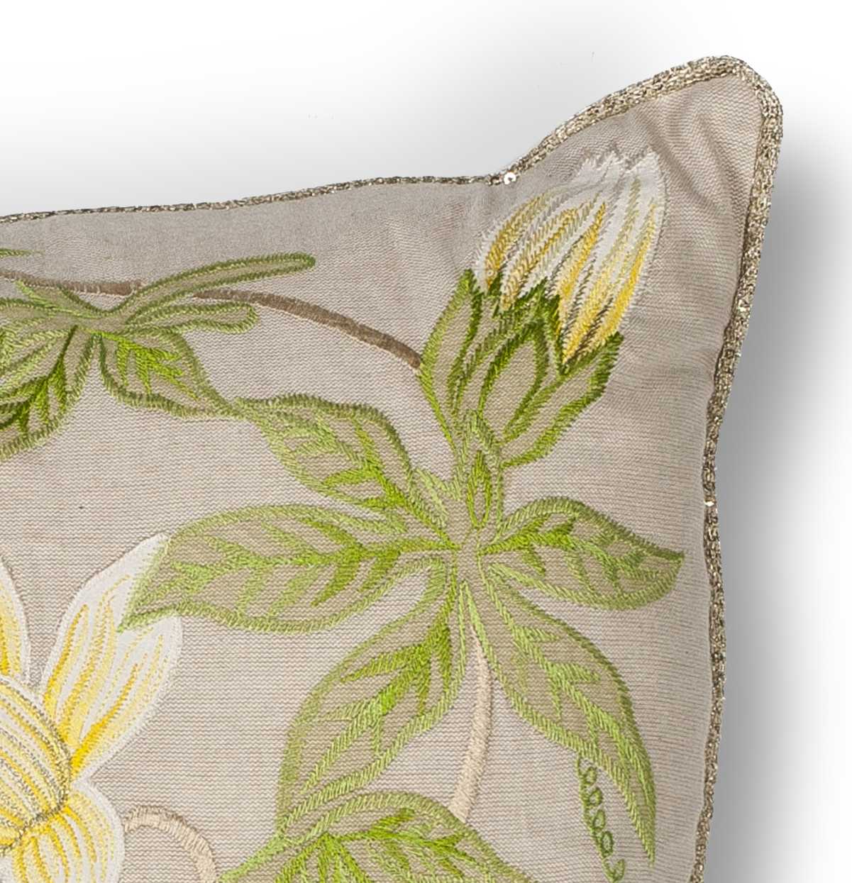 Square Sunflower and Sequin Accent Pillow