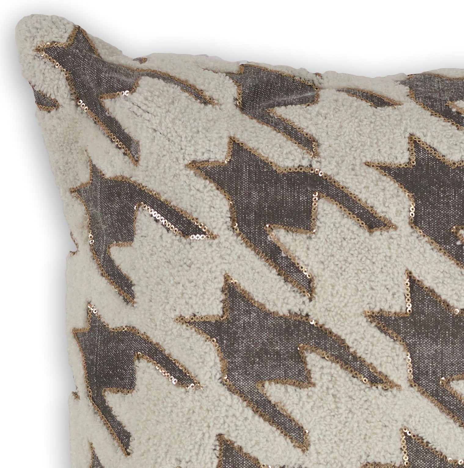 Modern Square Gray Houndstooth Accent Pillow