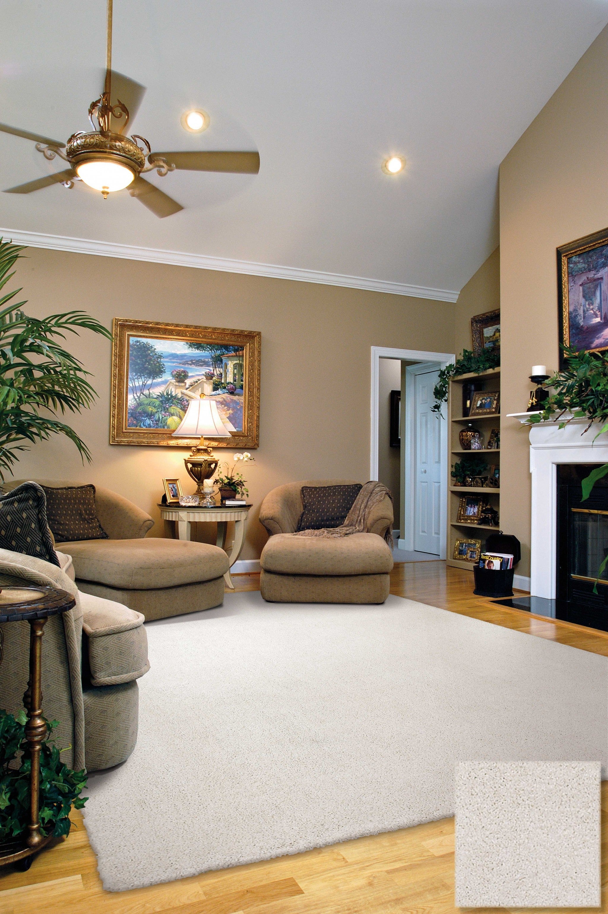 27" X 45" Polyester Ivory  Area Rug