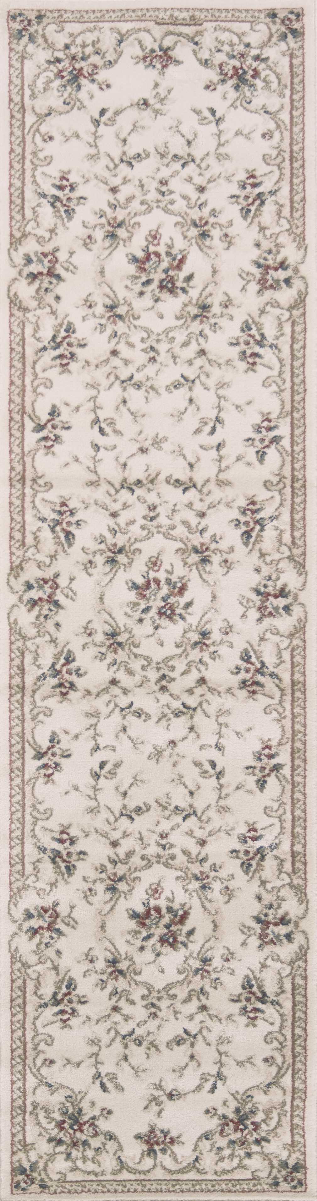 2' x 7' Runner Polypropylene Ivory Area Rug