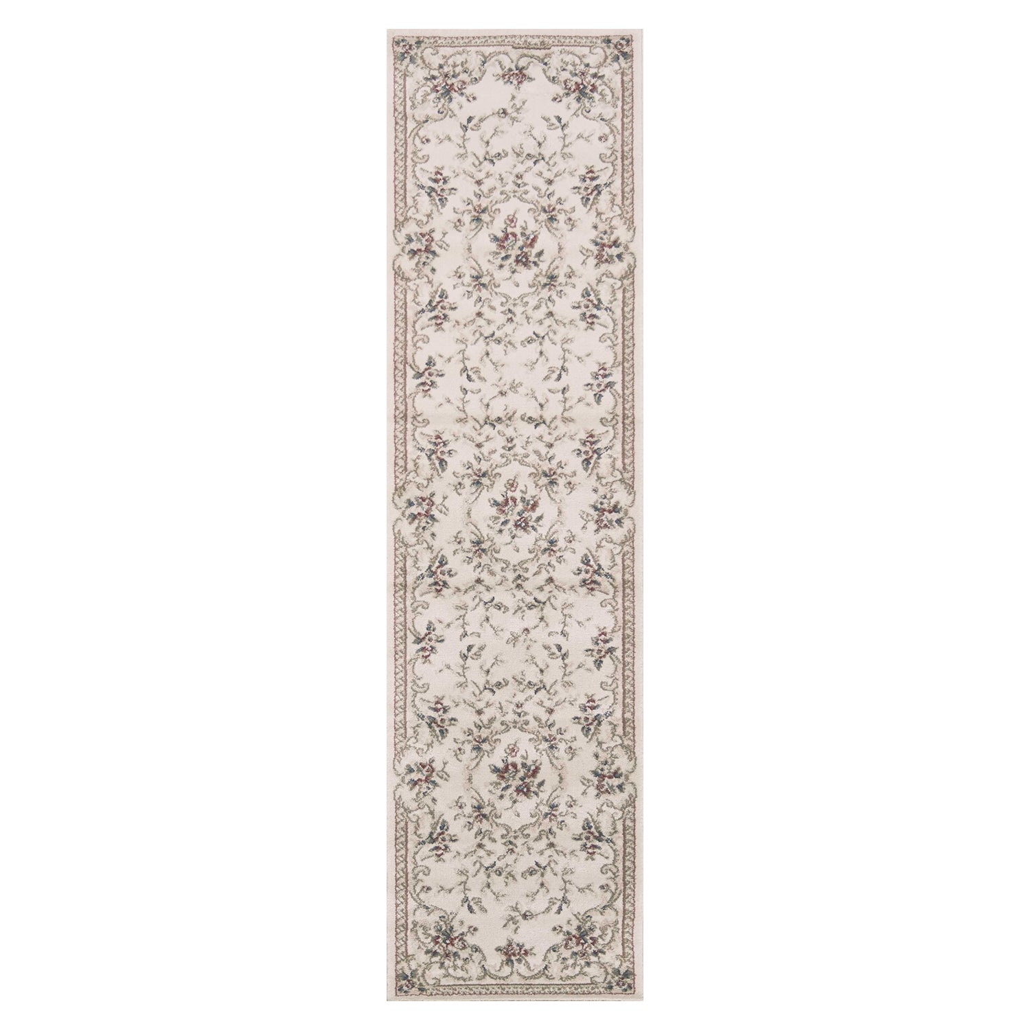 2' x 7' Runner Polypropylene Ivory Area Rug