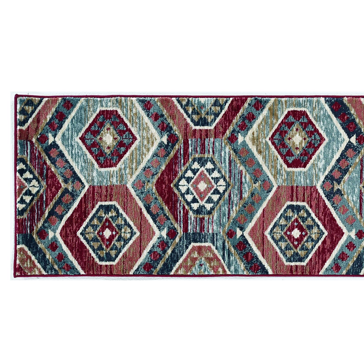 2' x 7' Runner Polypropylene Red Area Rug