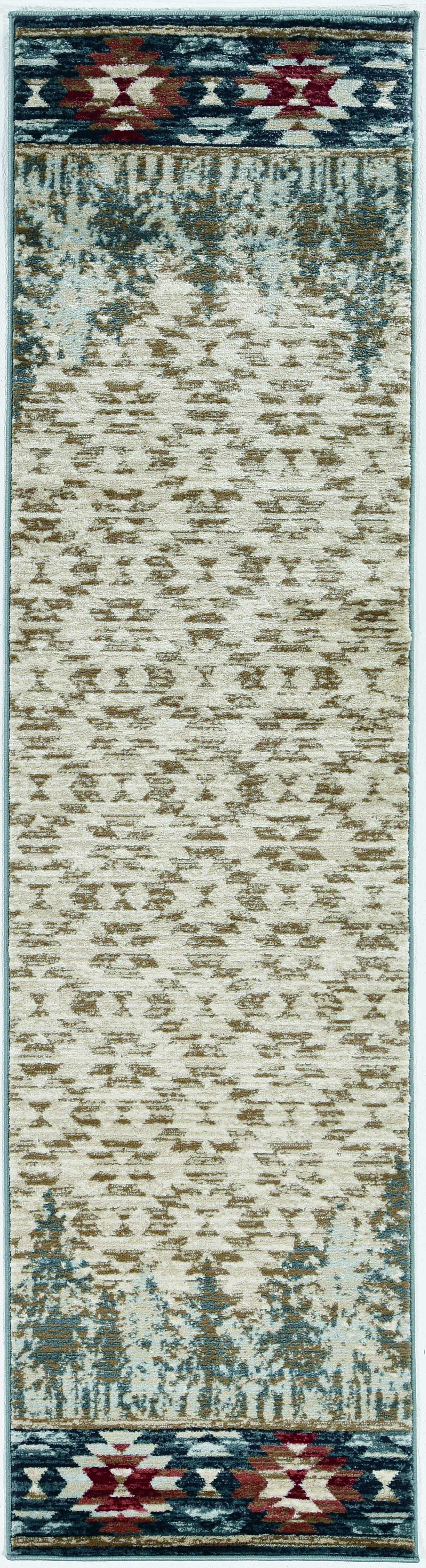 2' x 7' Runner Polypropylene Ivory Area Rug
