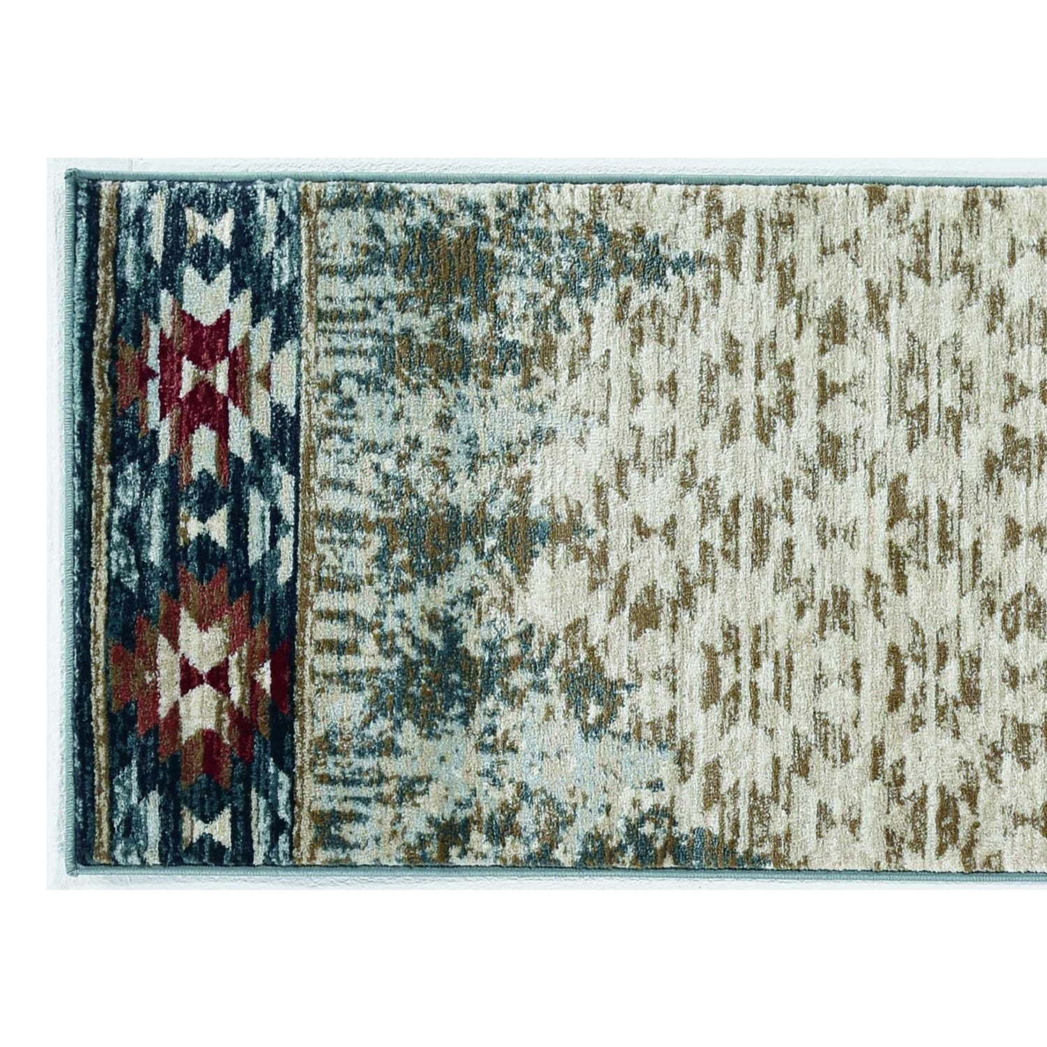 2' x 7' Runner Polypropylene Ivory Area Rug