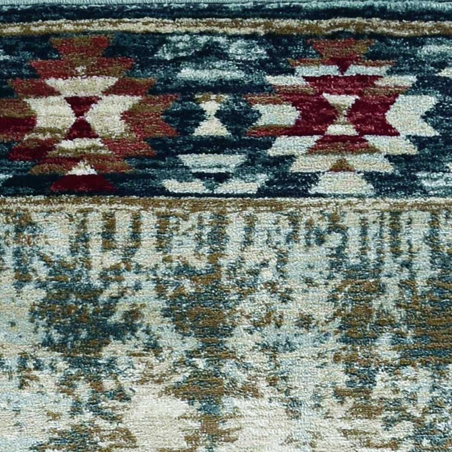 2' x 7' Runner Polypropylene Ivory Area Rug