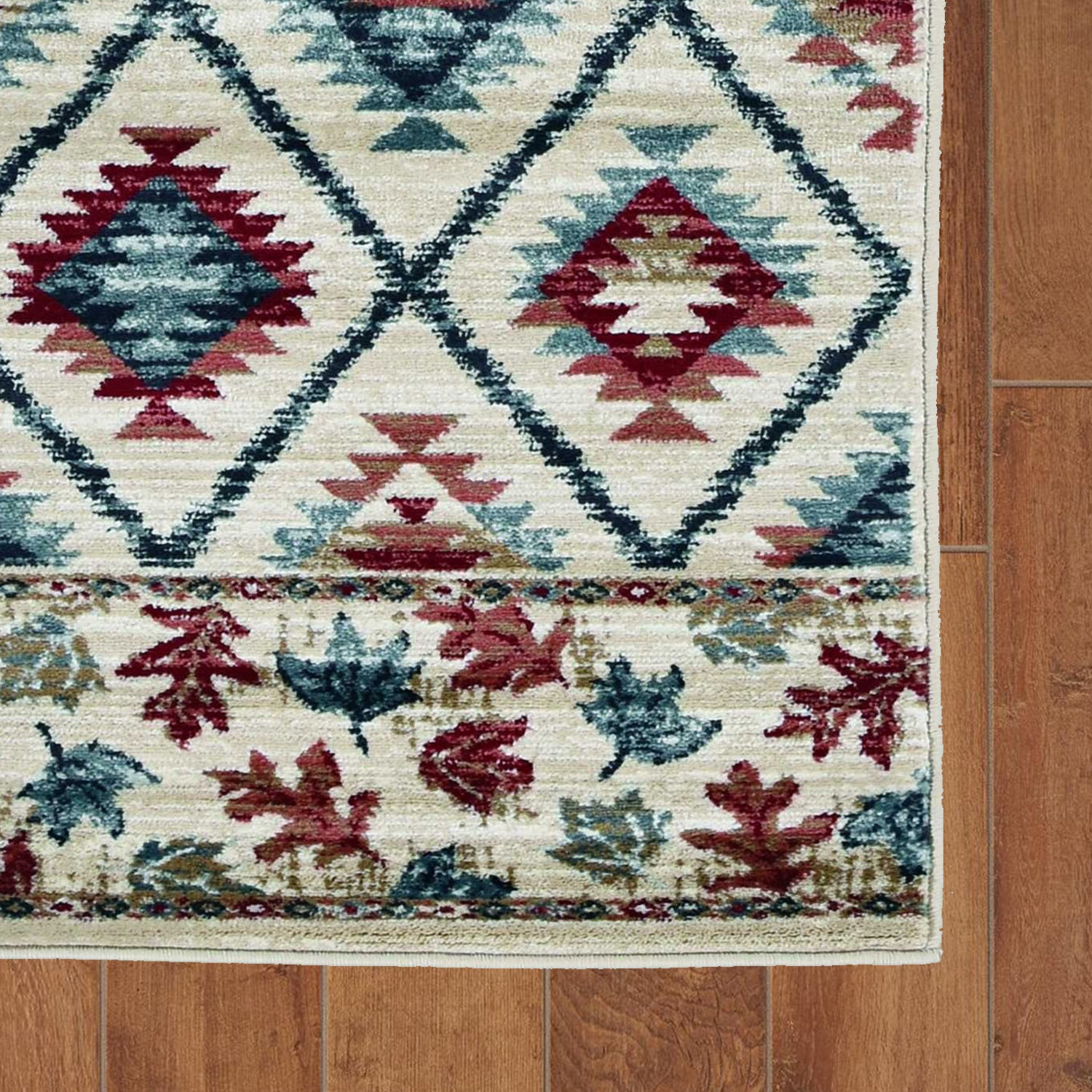 2' x 7' Runner Polypropylene Ivory Area Rug