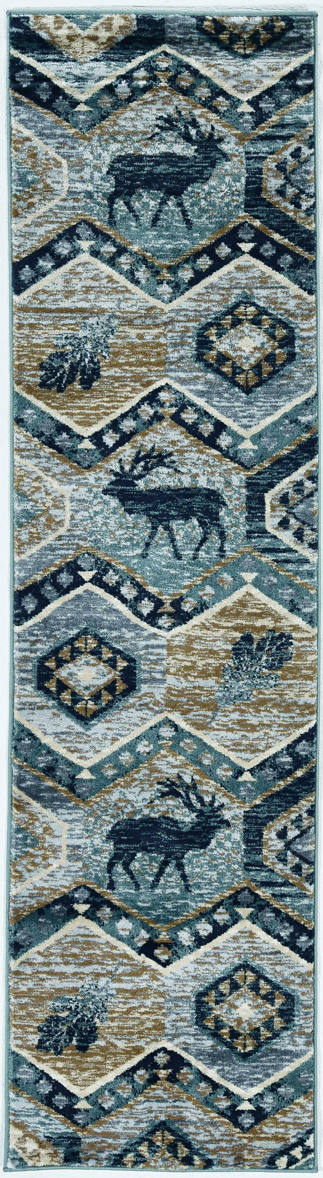 2' x 7' Runner Polypropylene Seafoam Area Rug
