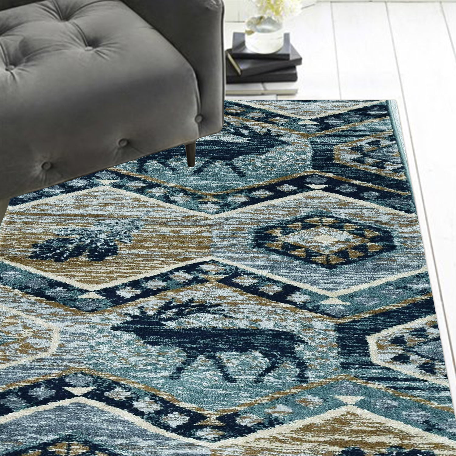 2' x 7' Runner Polypropylene Seafoam Area Rug