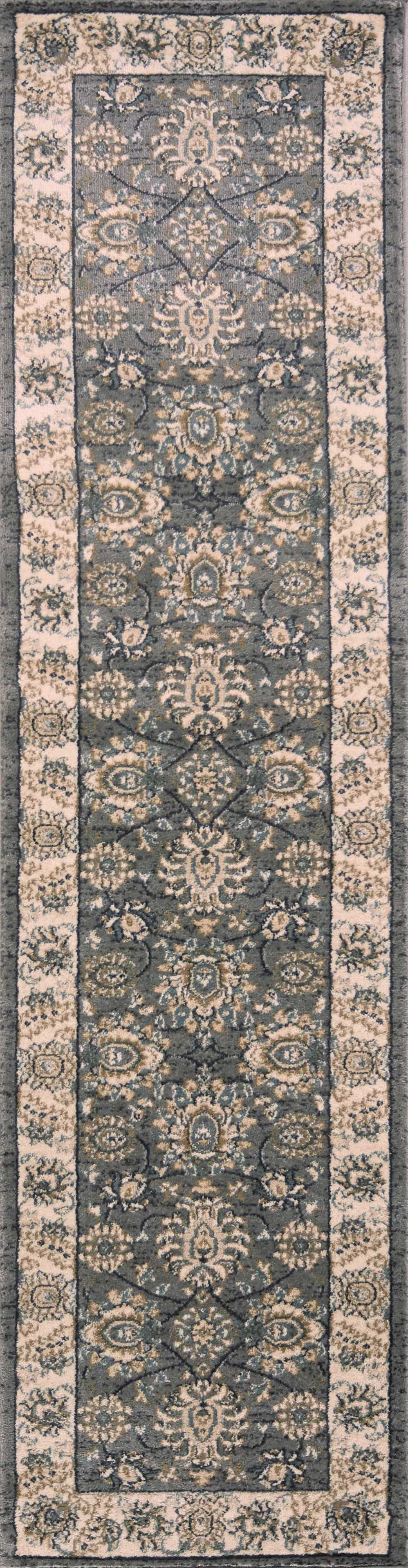 2' x 7' Runner Polypropylene Grey or Ivory Area Rug