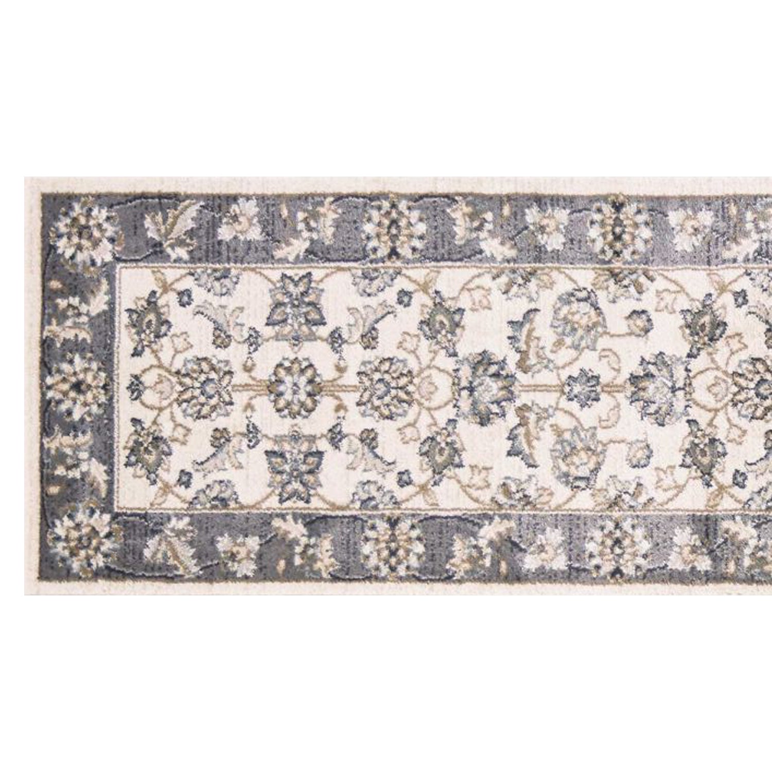 2' x 7' Runner Polypropylene Ivory or Grey Area Rug
