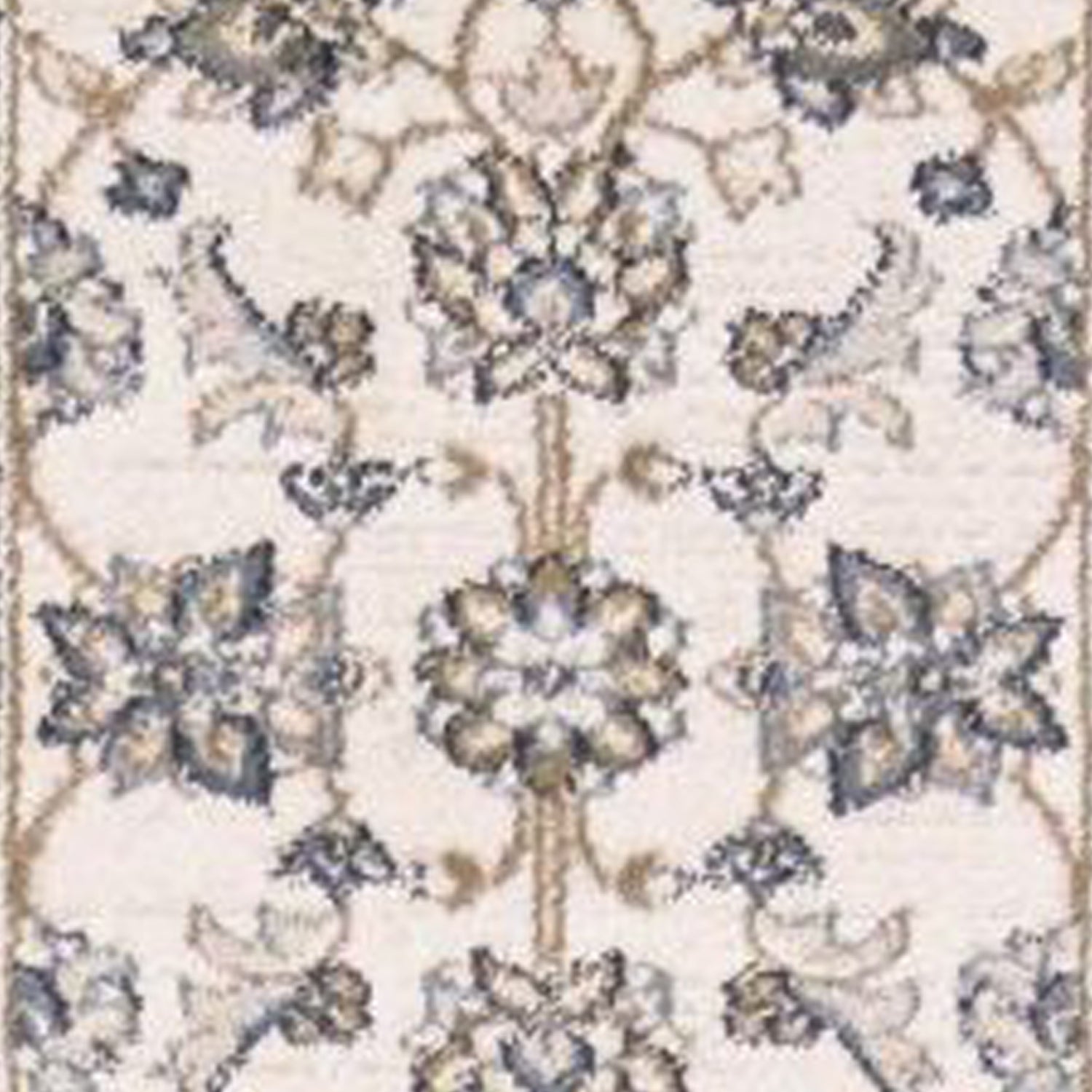2' x 7' Runner Polypropylene Ivory or Grey Area Rug