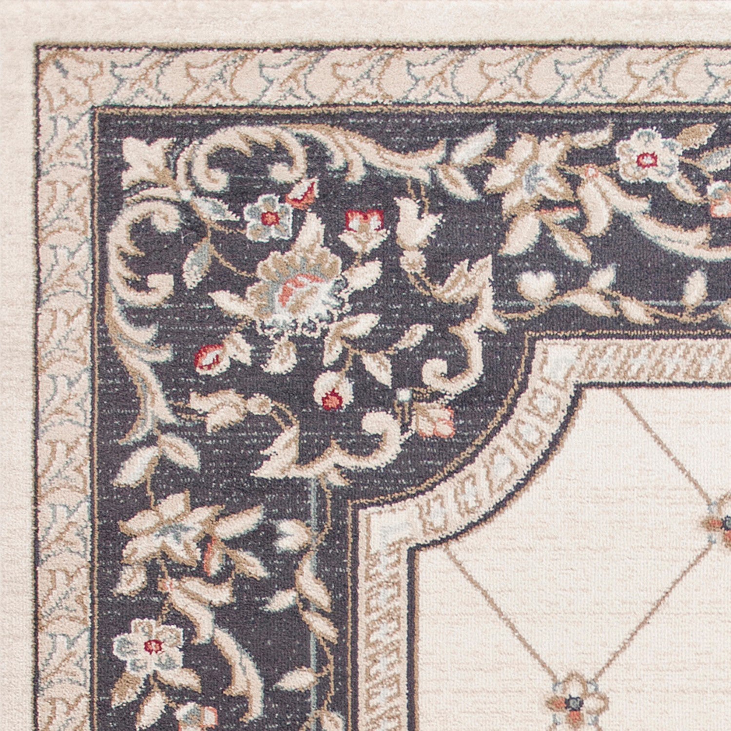 2' x 7' Runner Polypropylene Ivory or Grey Area Rug