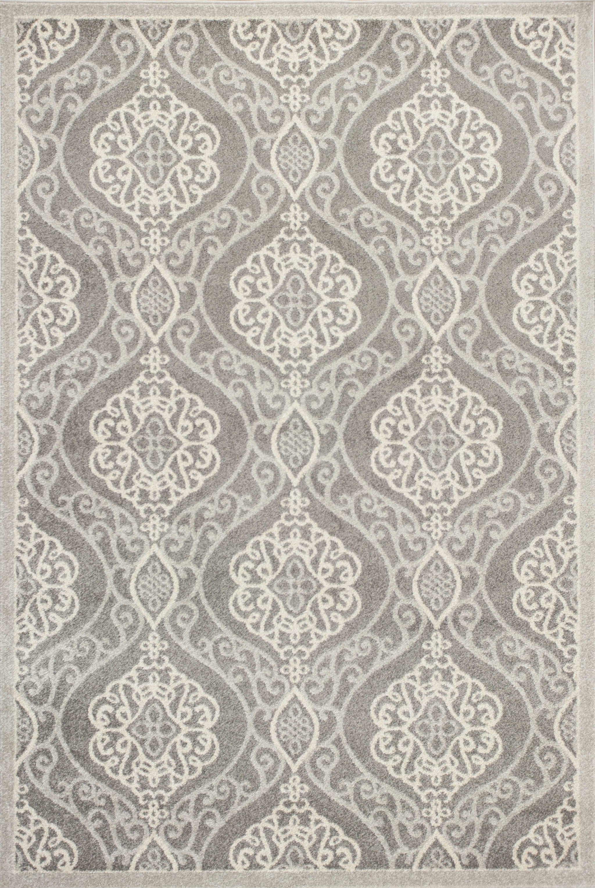 3' x 5' UV treated Polypropylene Silver Area Rug