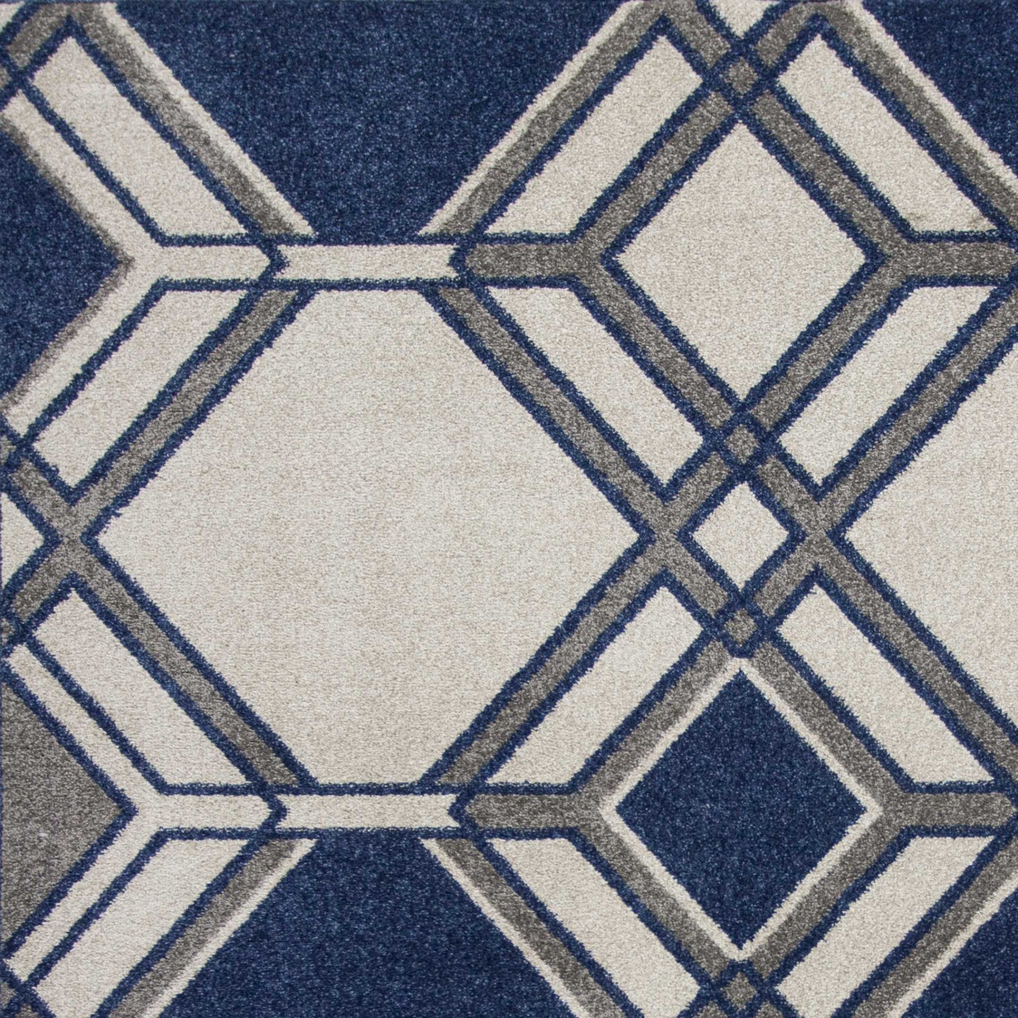 3' x 5' UV treated Polypropylene Ivory or Denim Area Rug