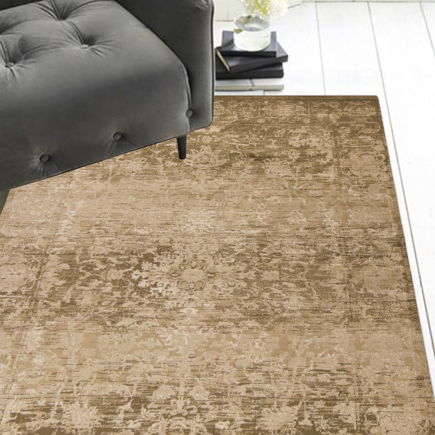 3' x 5' Polypropylene Beige Area Rug