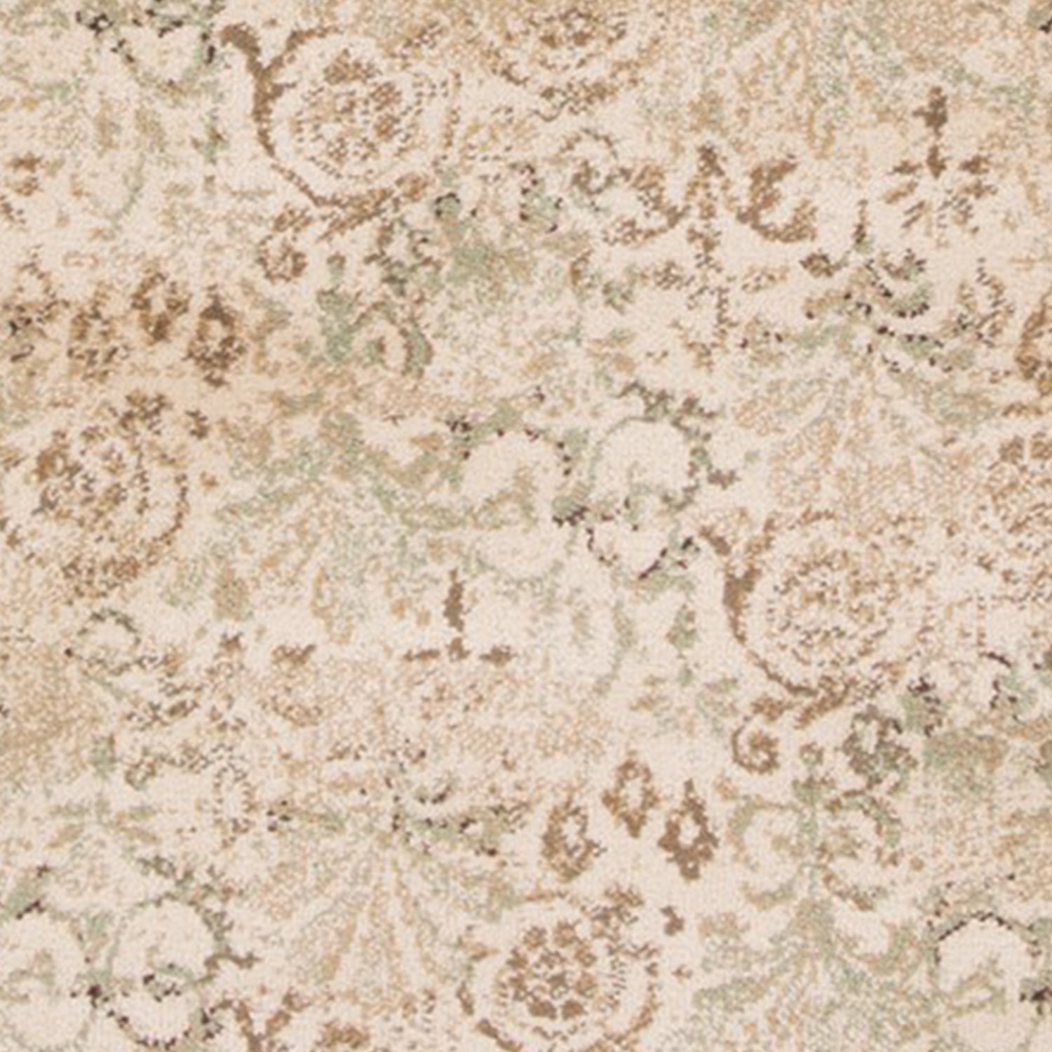2' x 7' Runner Polypropylene Ivory Area Rug