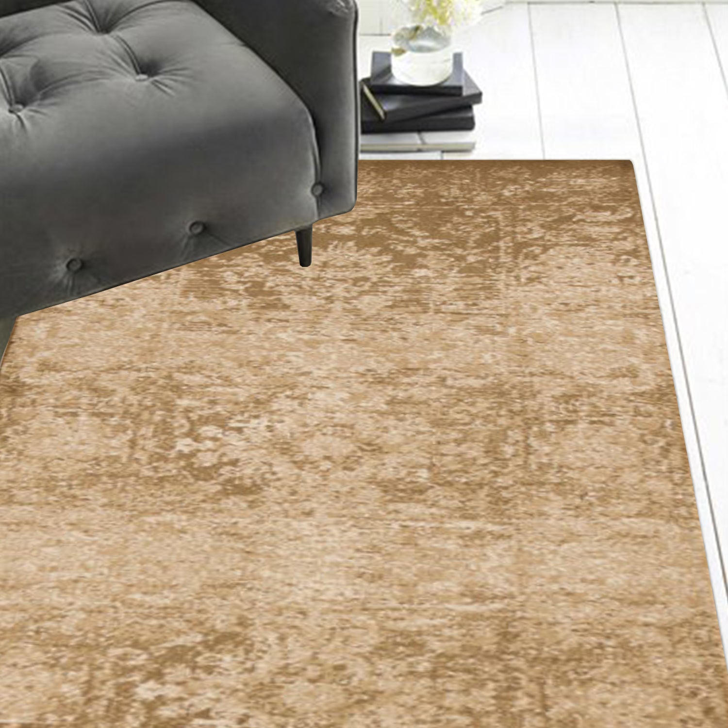 2' x 7' Runner Polypropylene Beige Area Rug