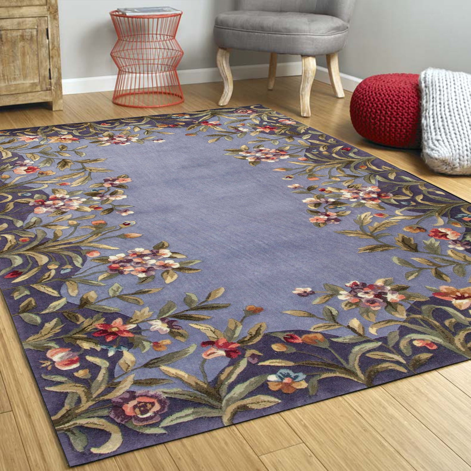 2' x 3' Wool Lavender Area Rug