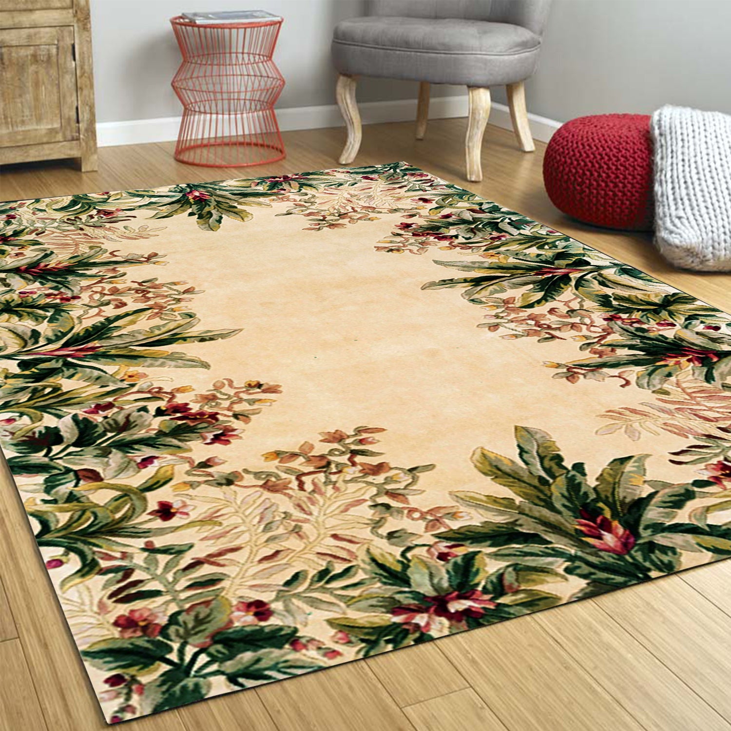 2' x 3' Wool Ivory Area Rug