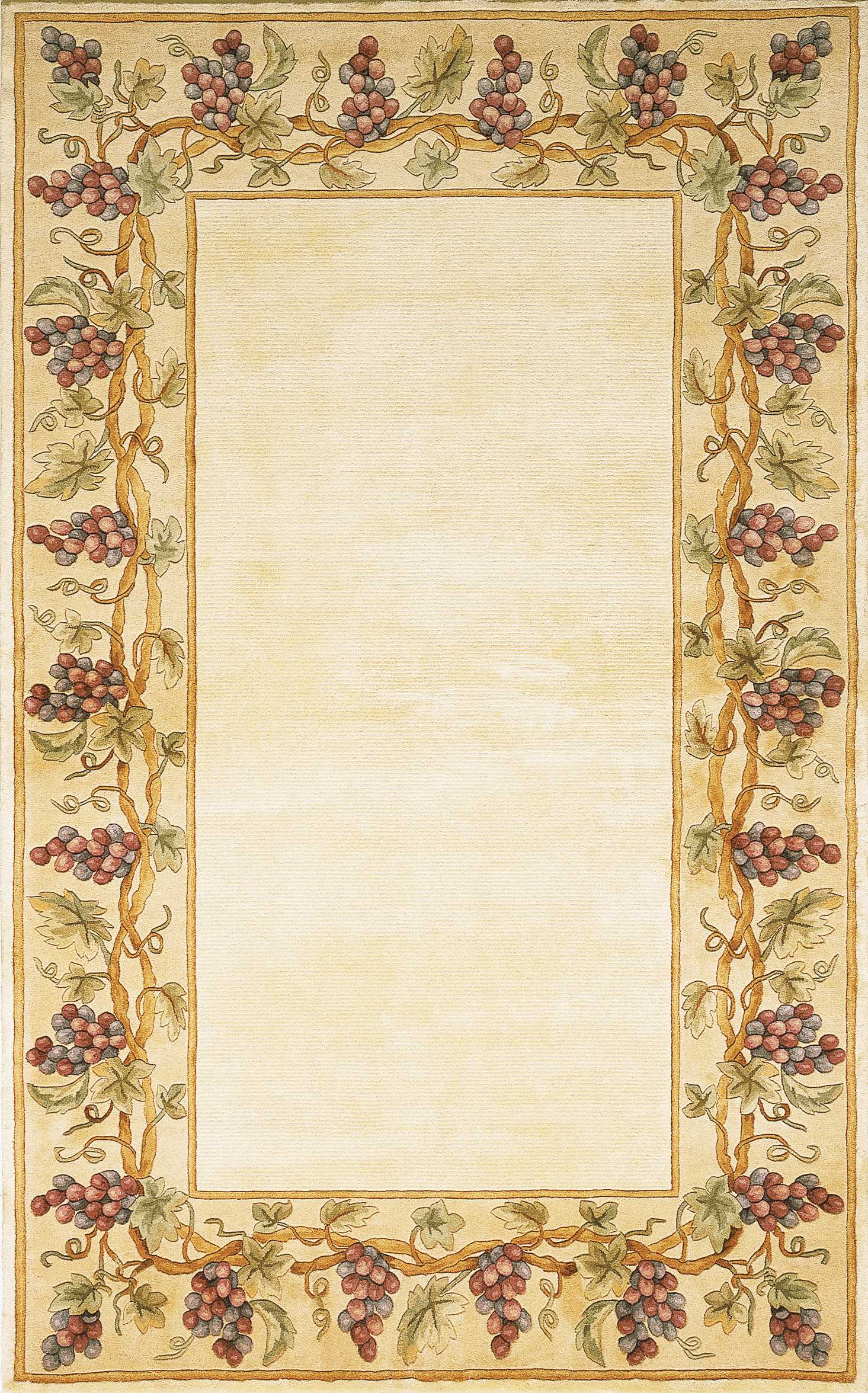 2' x 3' Wool Ivory Area Rug