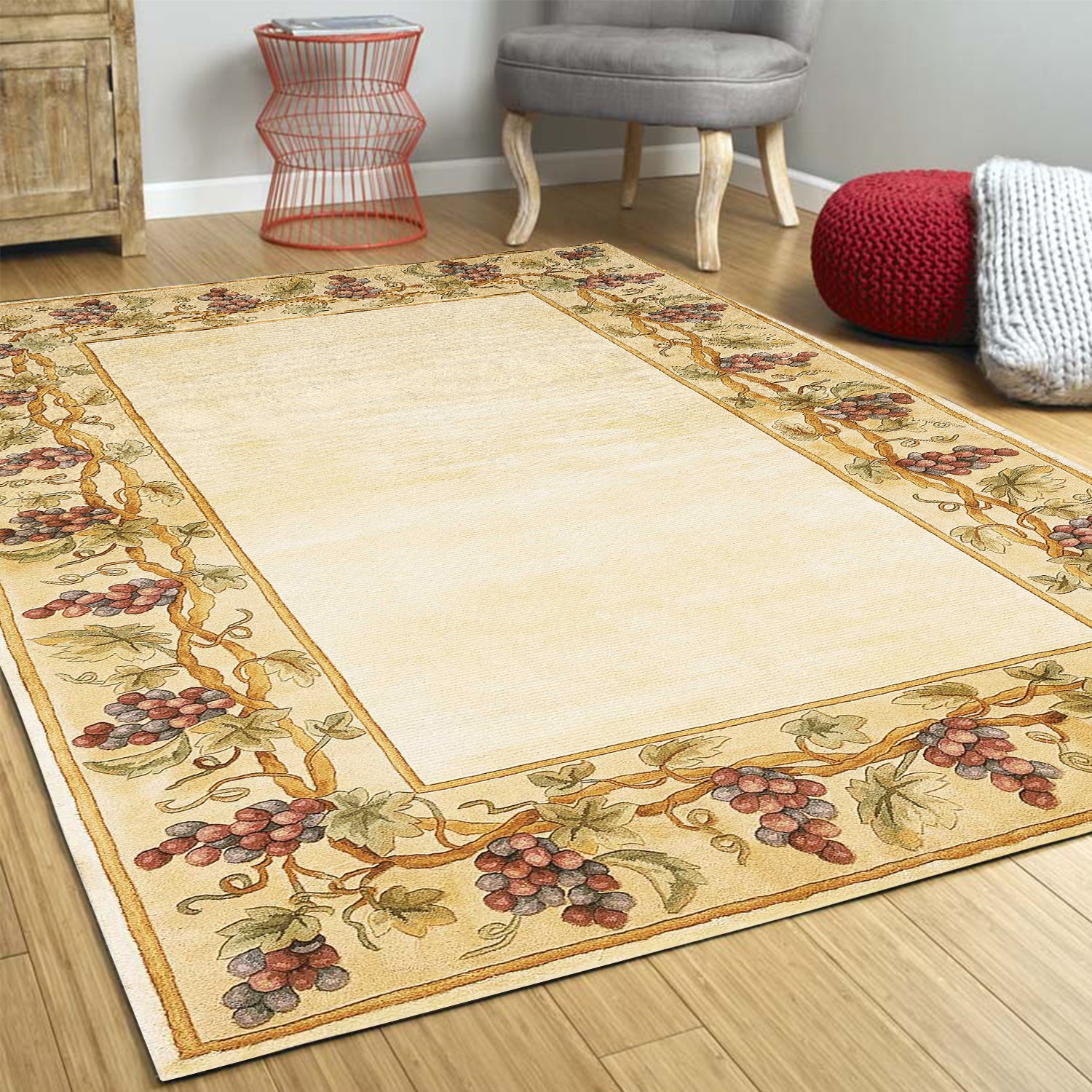 2' x 3' Wool Ivory Area Rug