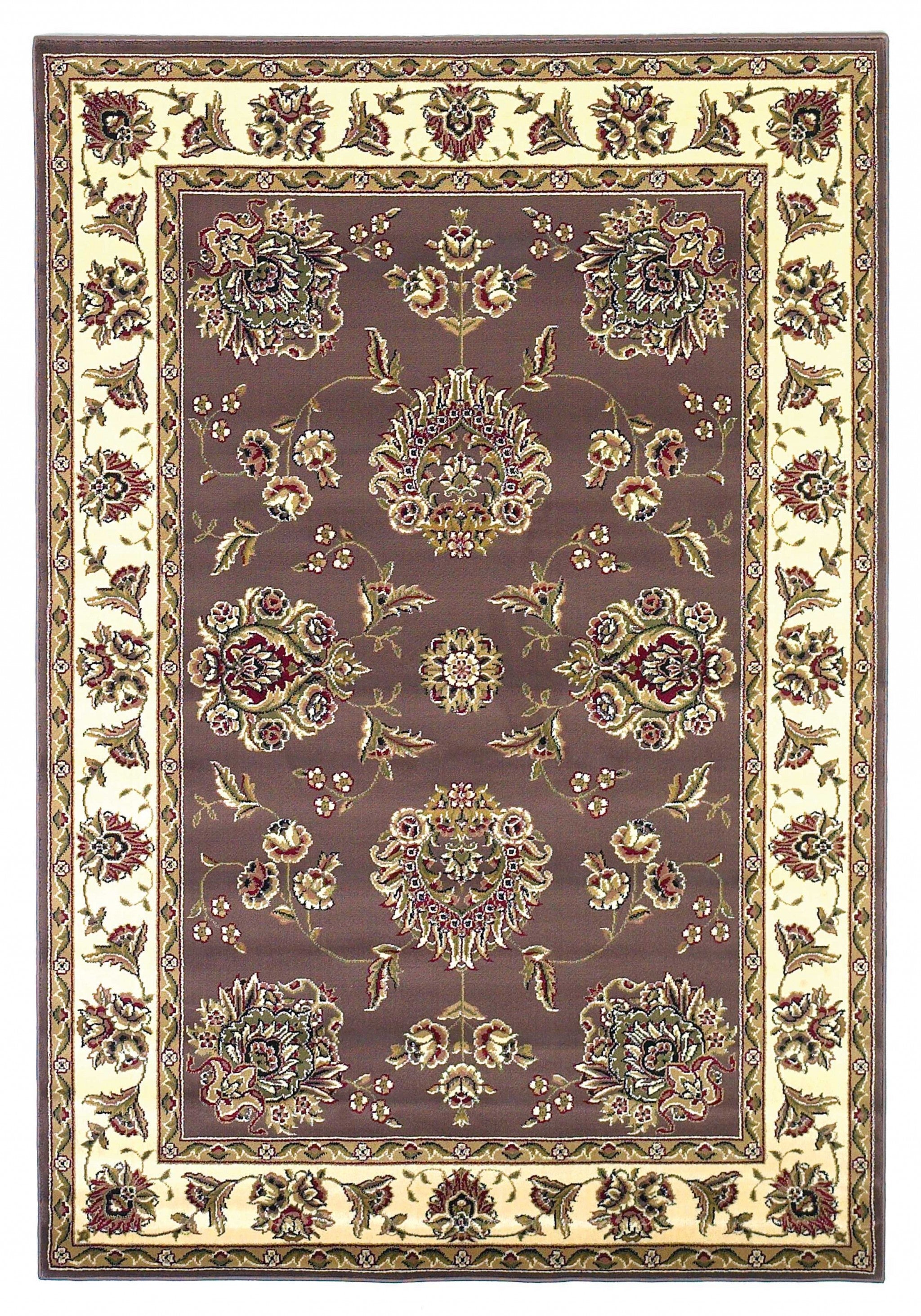 2' x 7' Runner Polypropylene Plum or Ivory Area Rug
