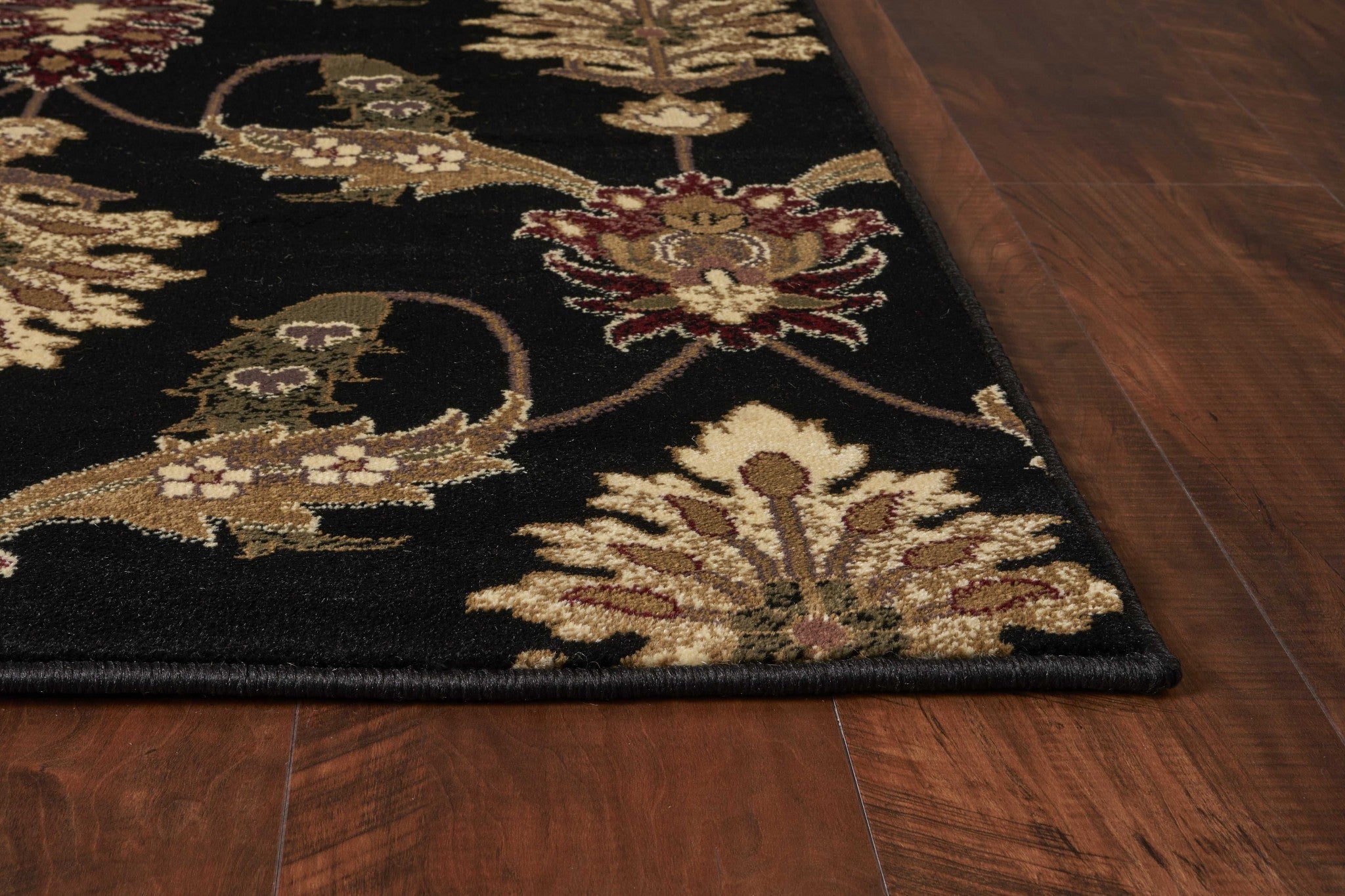 2' x 7' Runner Polypropylene Black Area Rug