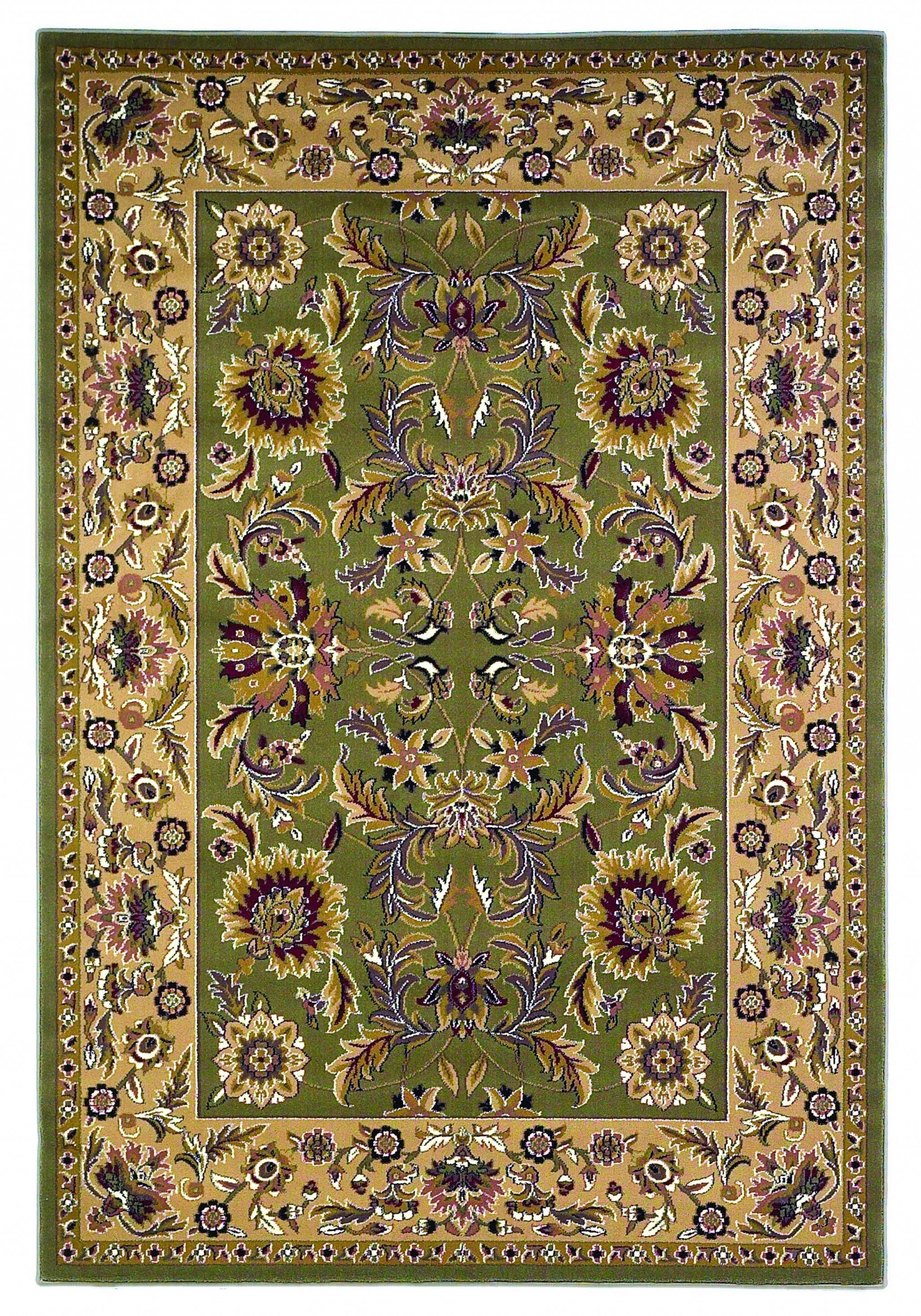 2' x 7' Runner Polypropylene Green or Taupe Area Rug
