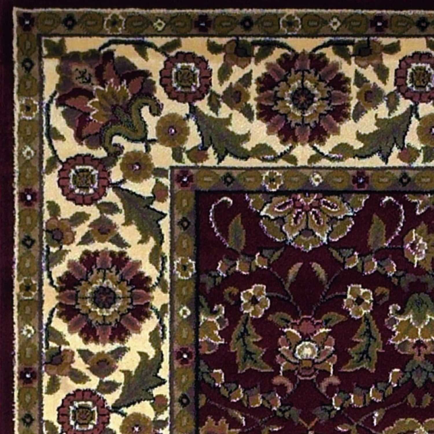 2' x 7' Runner Polypropylene Red or Ivory Area Rug