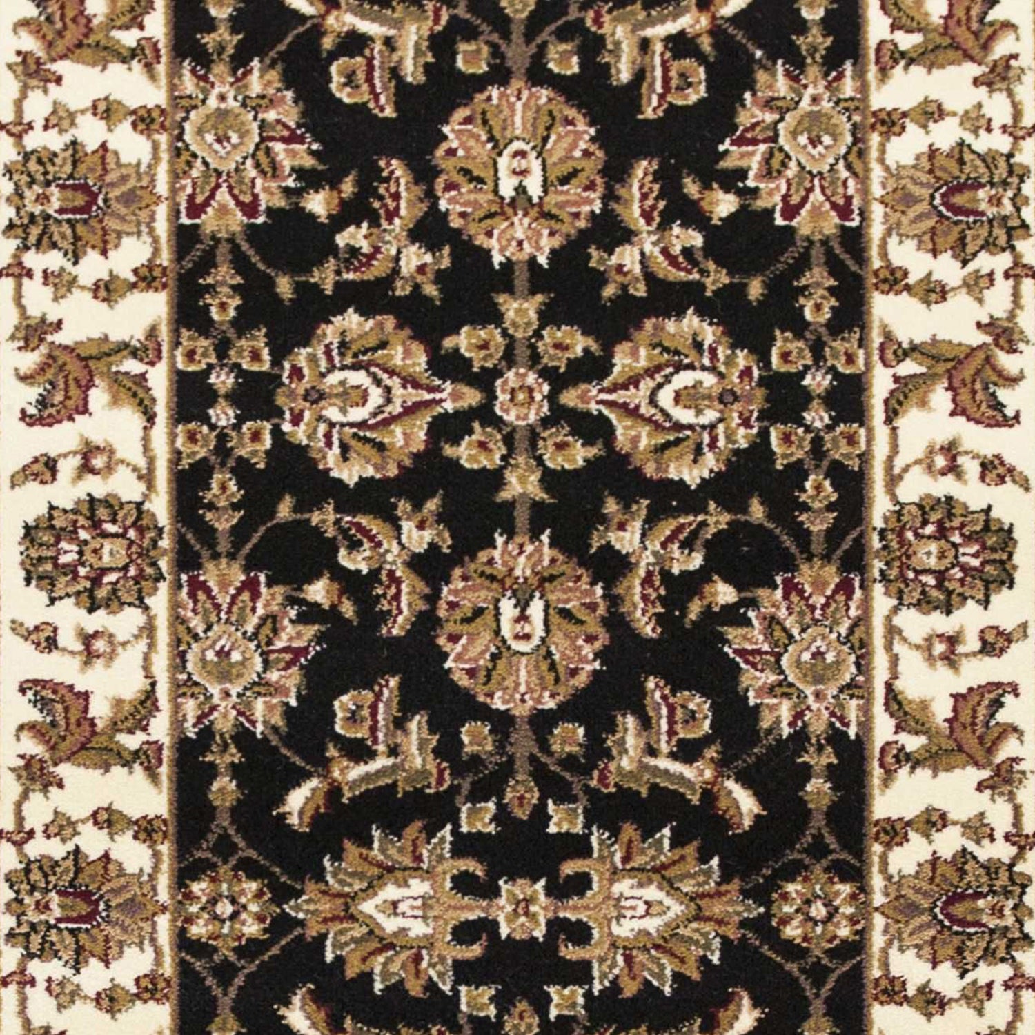 2' x 7' Runner Polypropylene Black or Ivory Area Rug