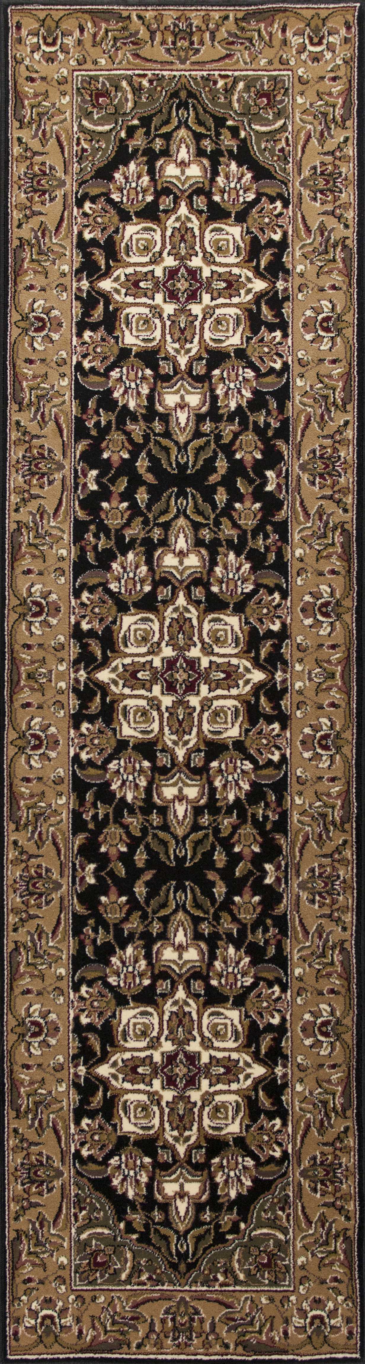 2' x 7' Runner Polypropylene Black or Beige Area Rug