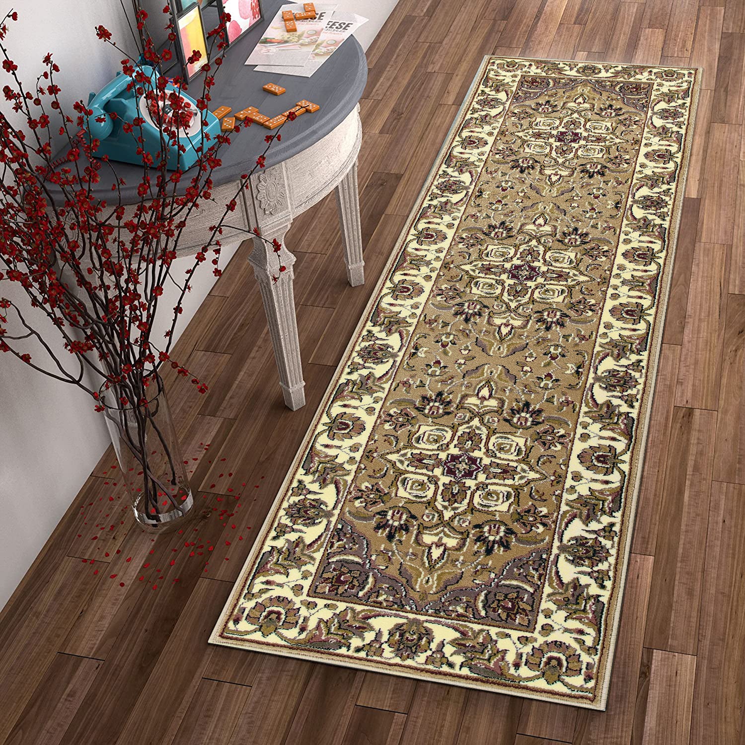 2' x 7' Runner Polypropylene Beige or Ivory Area Rug