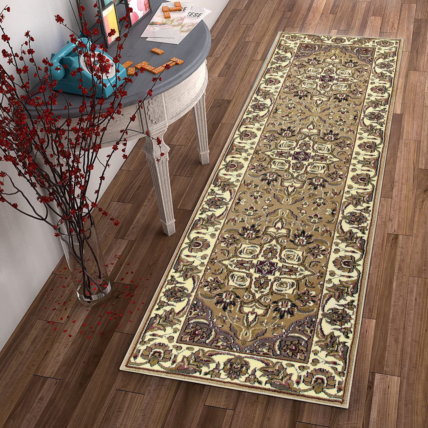 3' x 5' Polypropylene Beige or Ivory Area Rug