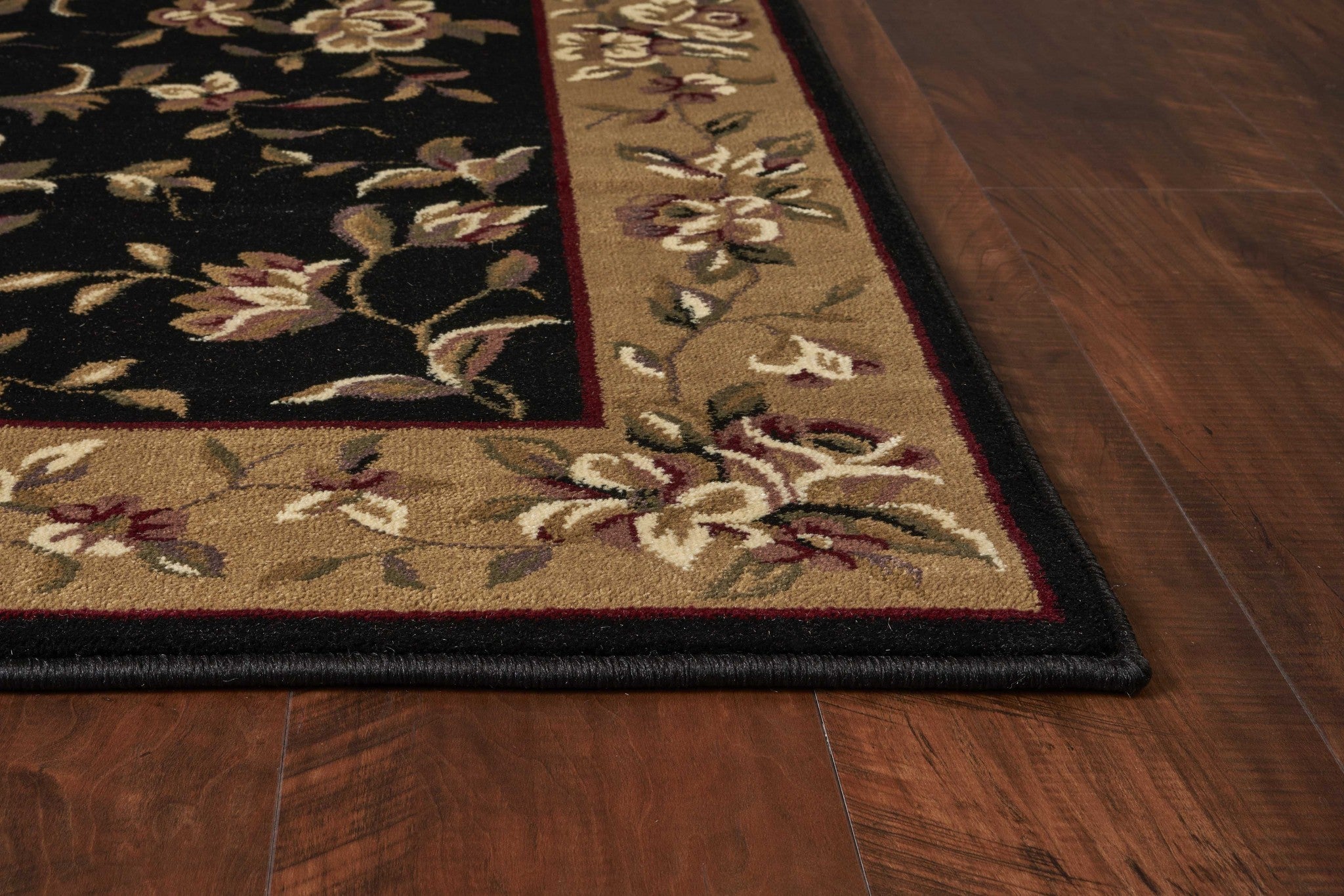2' x 7' Runner Polypropylene Black or Beige Area Rug