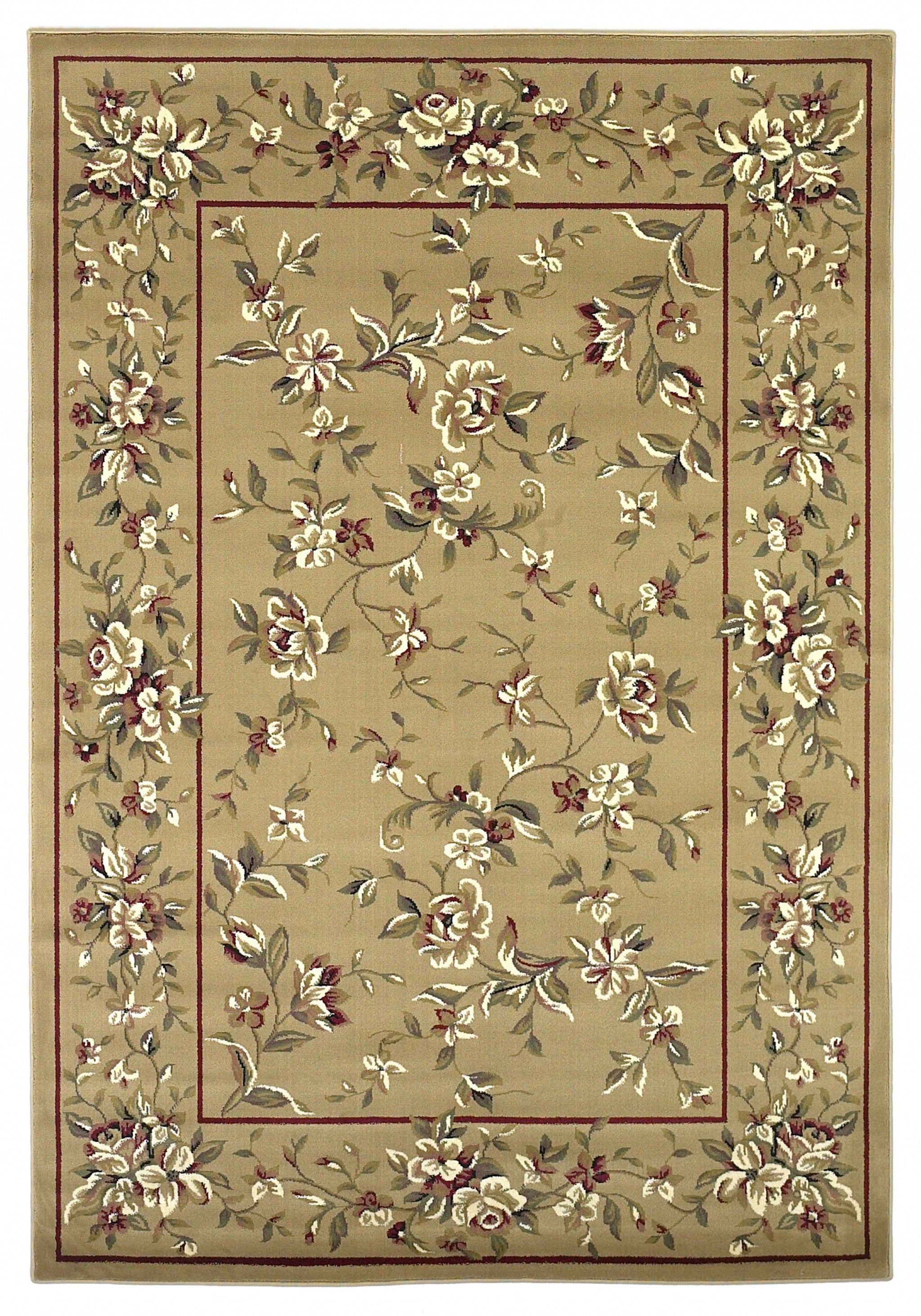 2' x 7' Runner Polypropylene Beige Area Rug