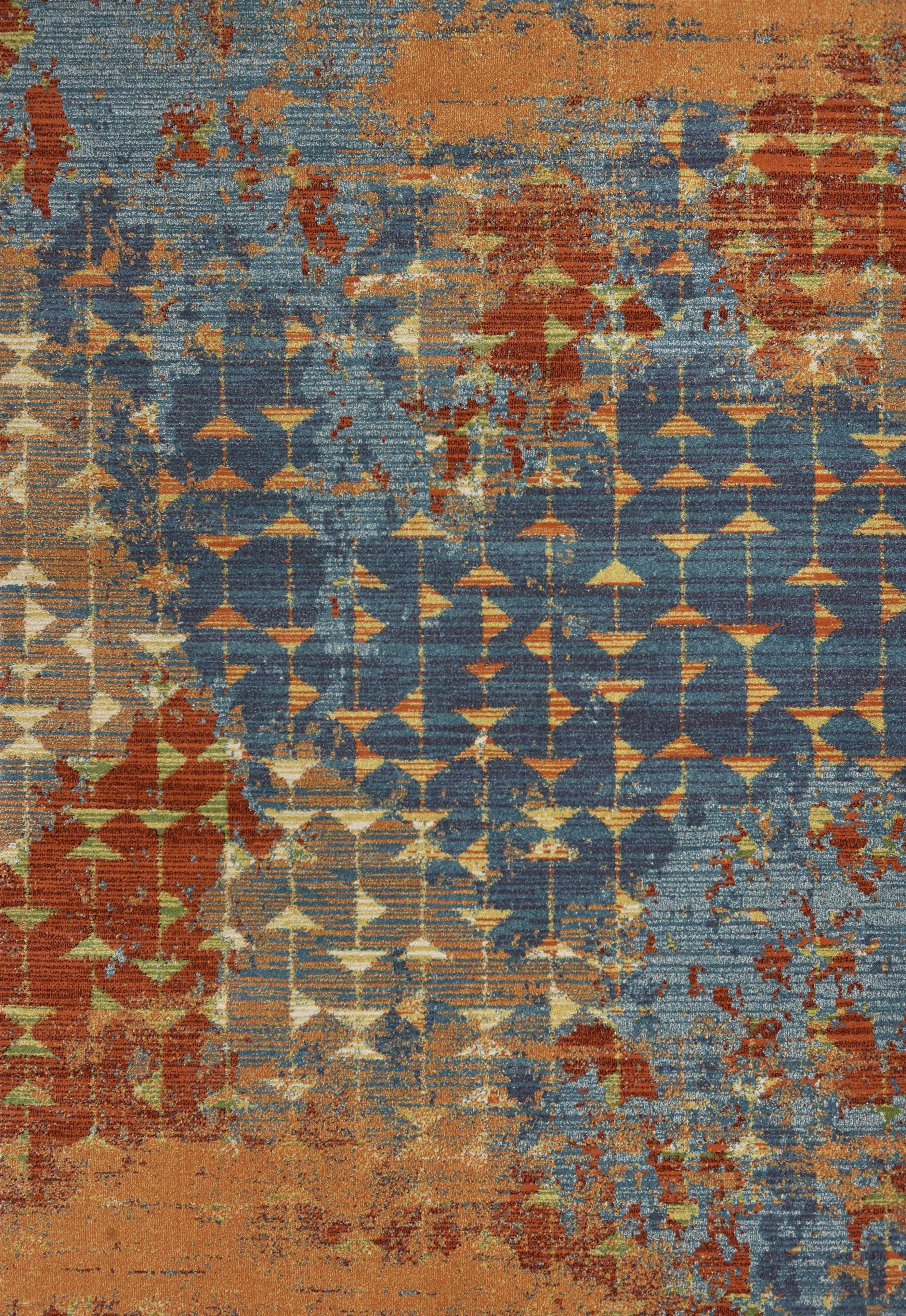 3' x 5' Polypropylene Blue or Coral Area Rug