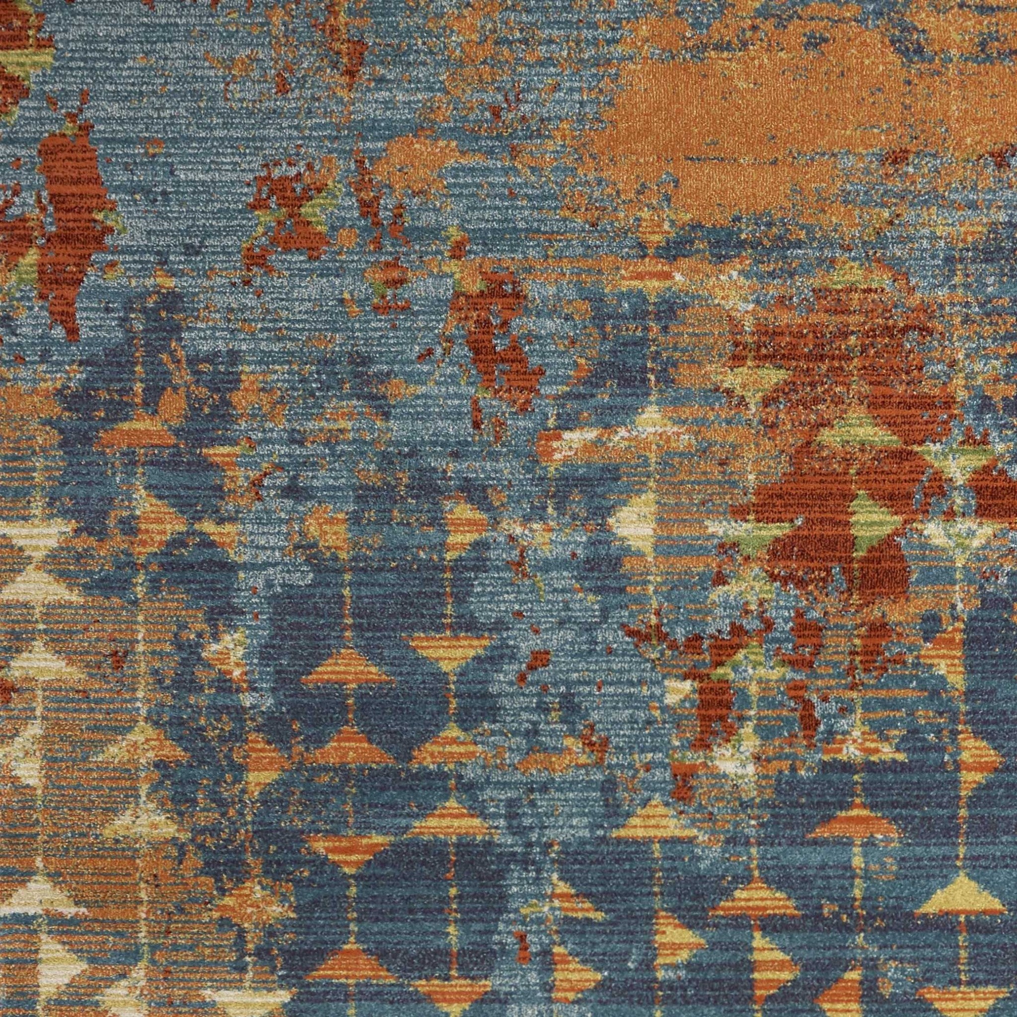 3' x 5' Polypropylene Blue or Coral Area Rug