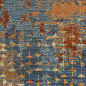 3' x 5' Polypropylene Blue or Coral Area Rug