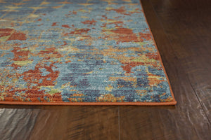 3' x 5' Polypropylene Blue or Coral Area Rug