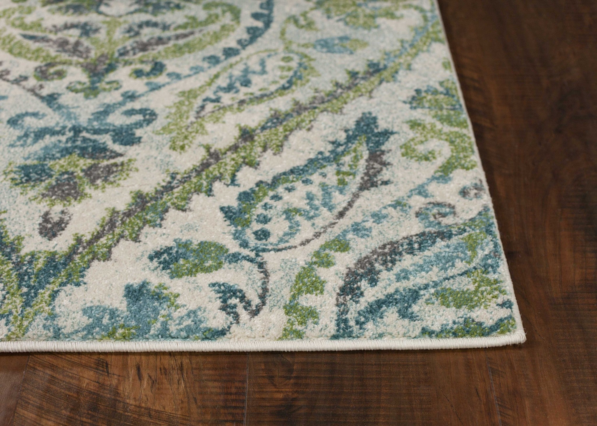 3' x 5' Polypropylene Ivory or Teal Area Rug