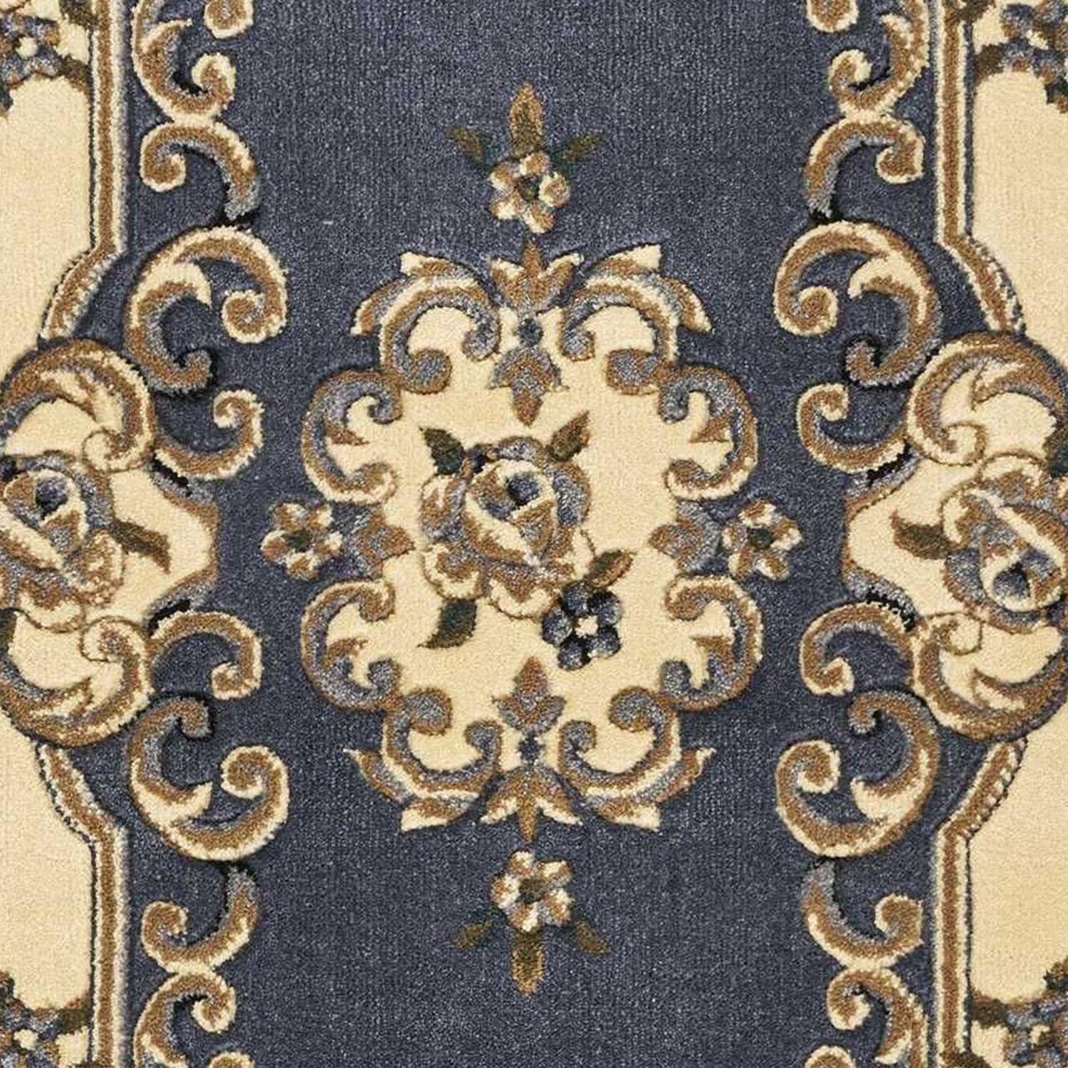 2' x 7' Runner Polypropylene Blue Area Rug