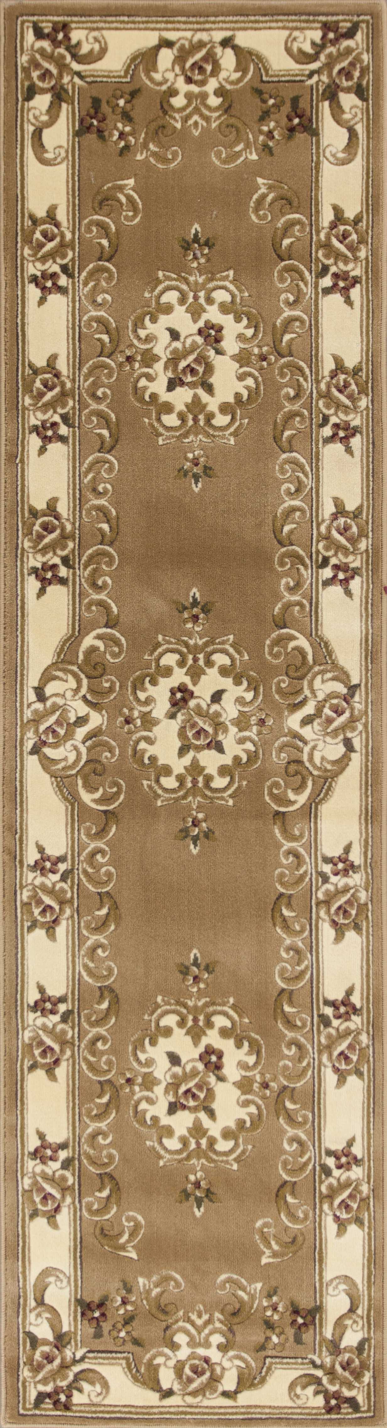 2' x 7' Runner Polypropylene Beigeor Ivory Area Rug