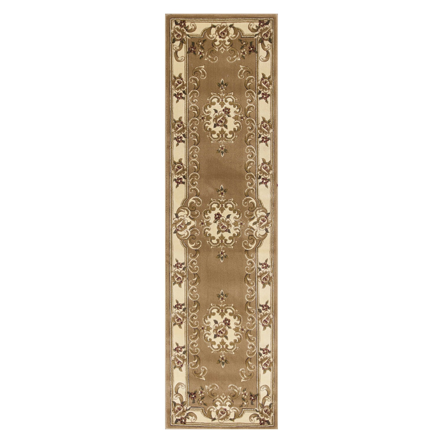 2' x 7' Runner Polypropylene Beigeor Ivory Area Rug