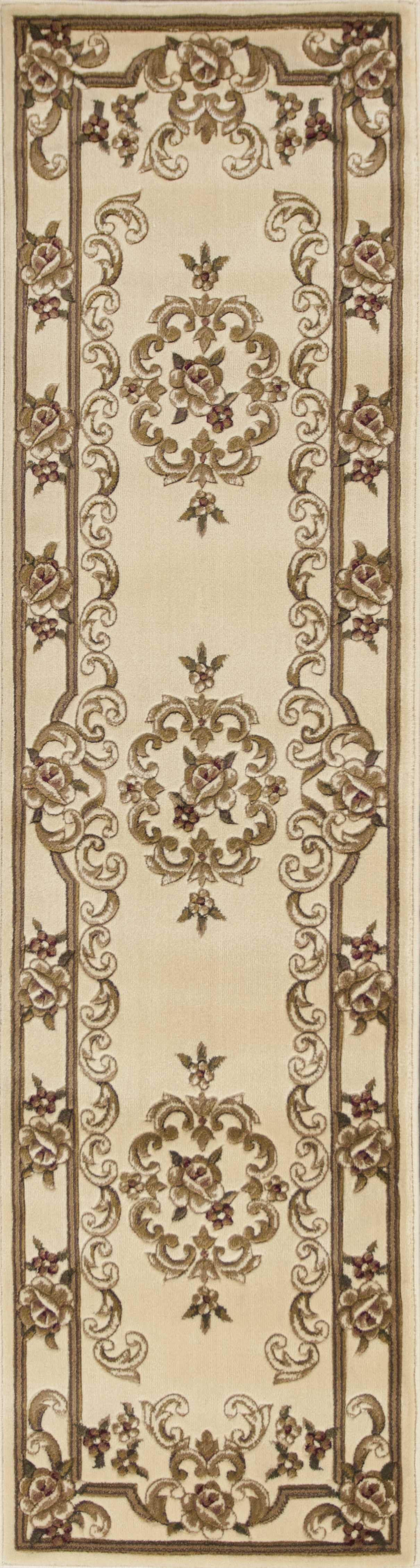 2' x 7' Runner Polypropylene Ivory Area Rug