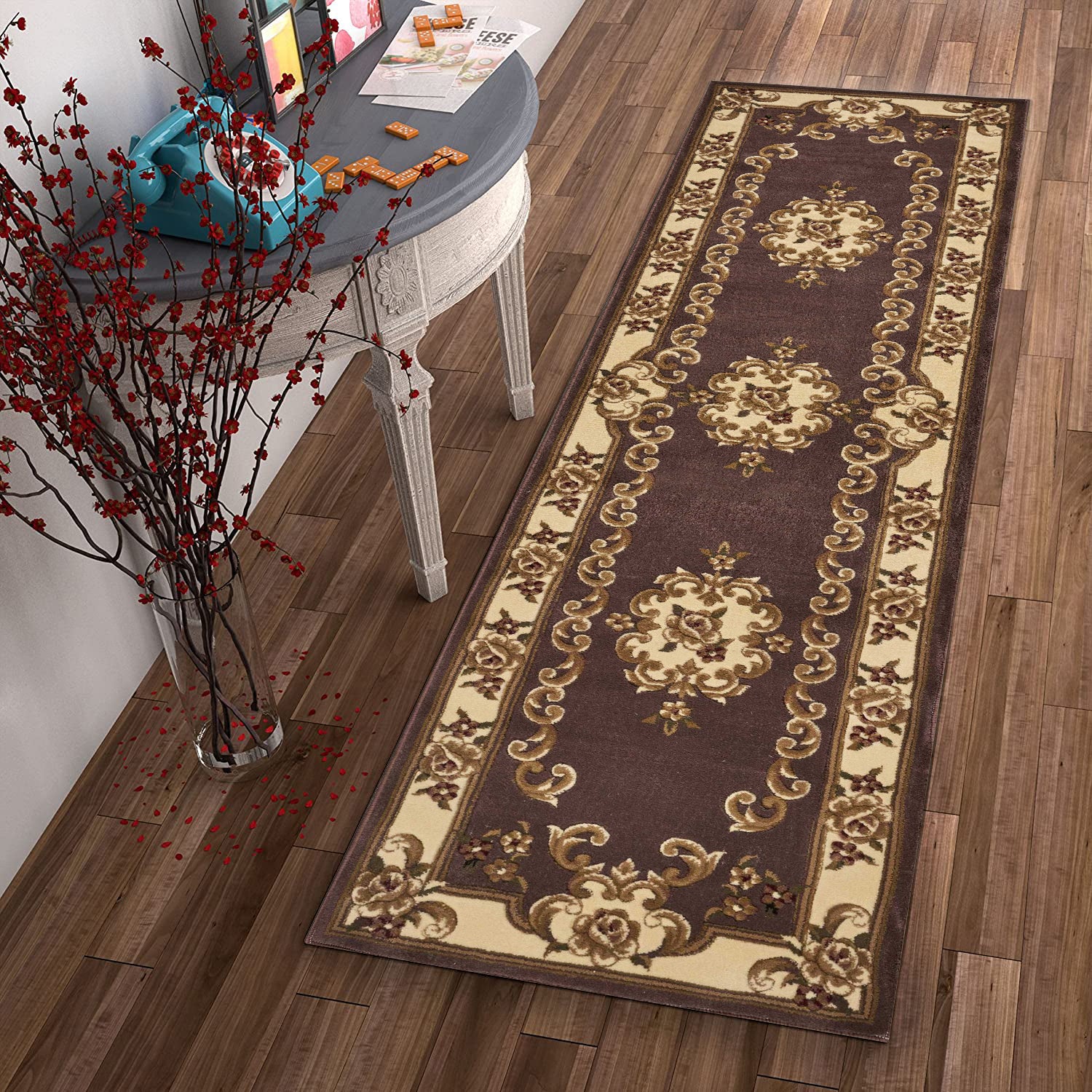 2' x 7' Runner Polypropylene Plumor Ivory Area Rug