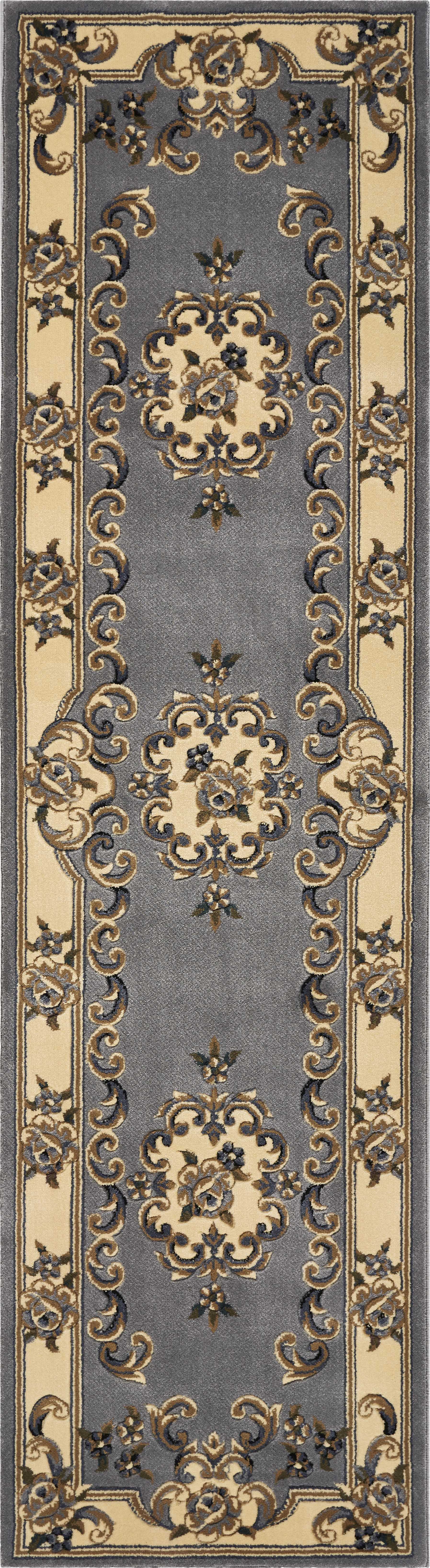 2' x 7' Runner Polypropylene Slate Blue Area Rug