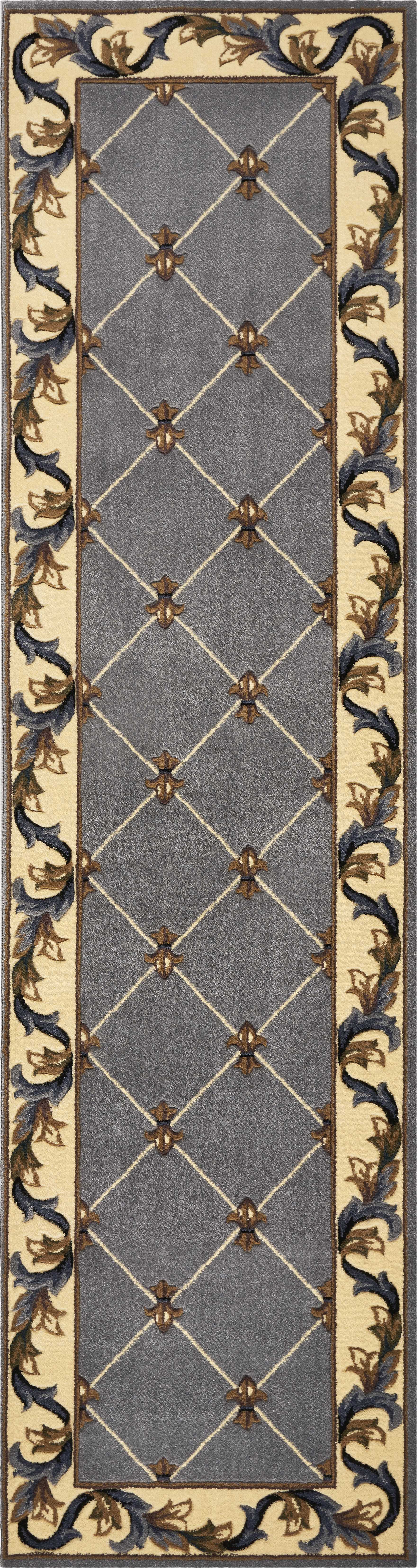 2' x 7' Runner Polypropylene Slate Blue Area Rug