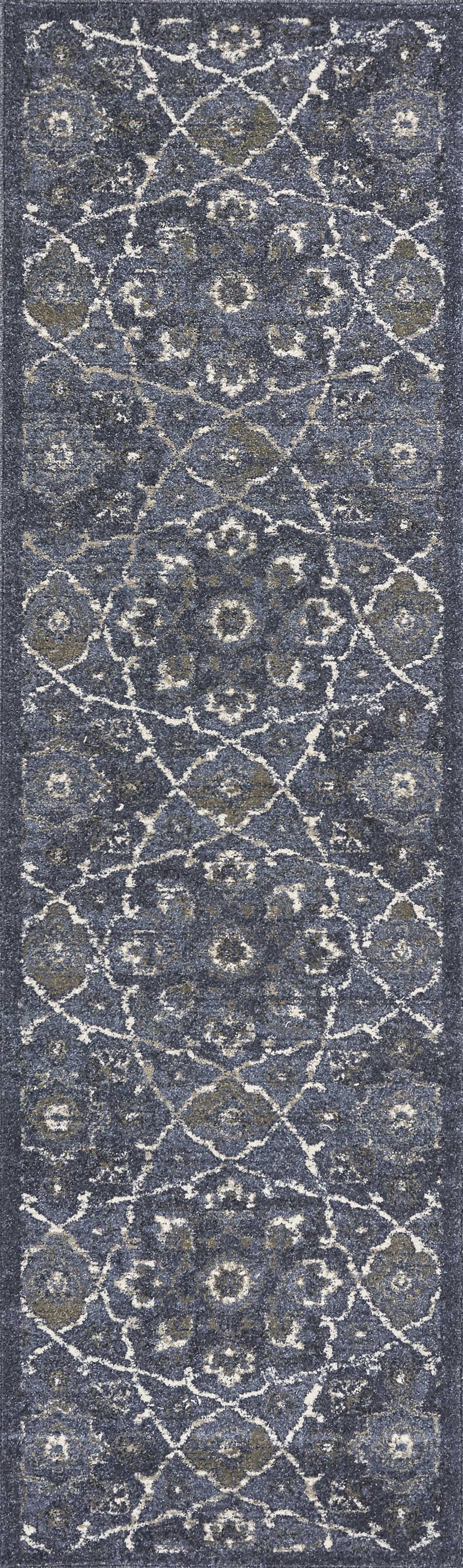 2' x 7' Runner Polypropylene Denim Area Rug