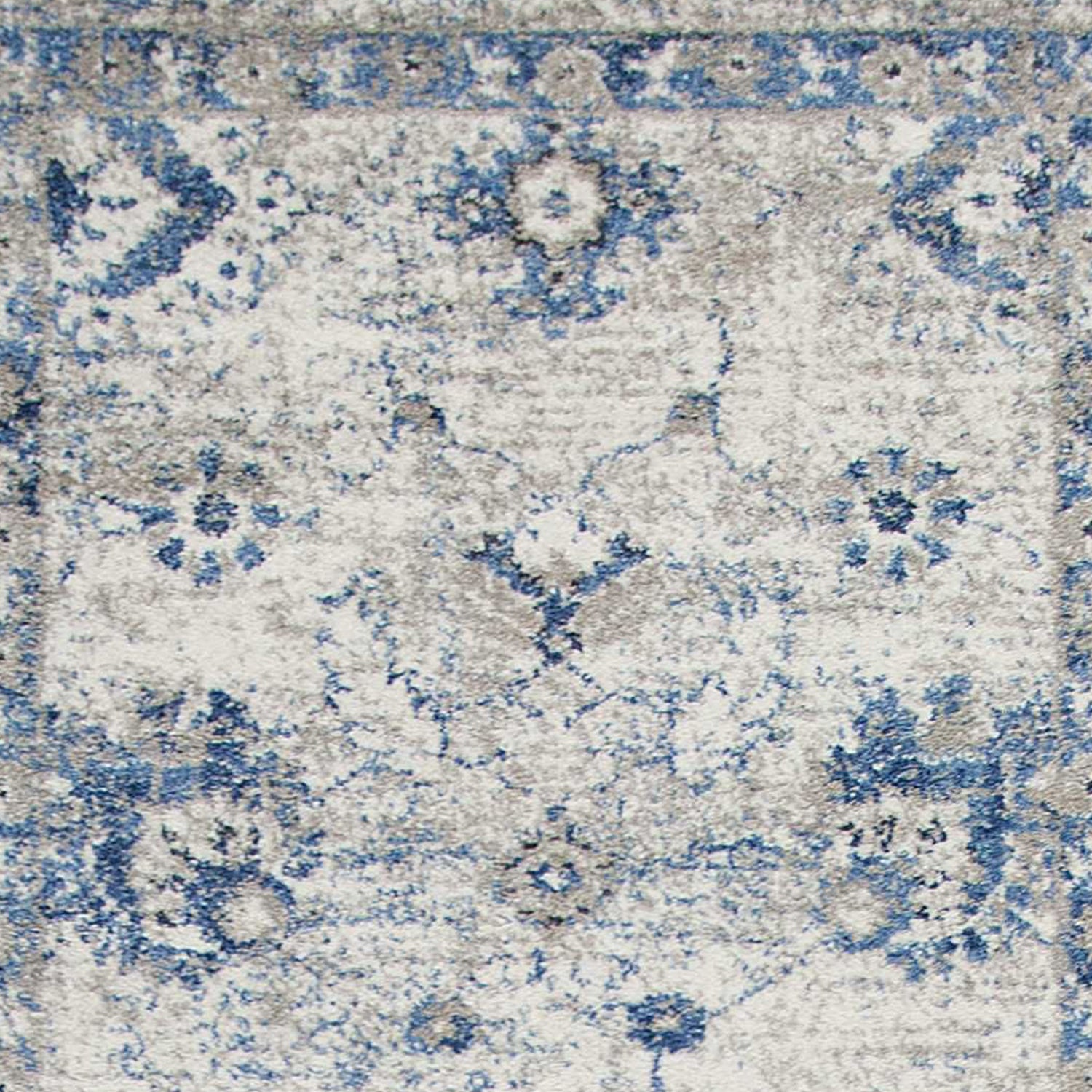 2' x 7' Runner Polypropylene Grey or Blue Area Rug