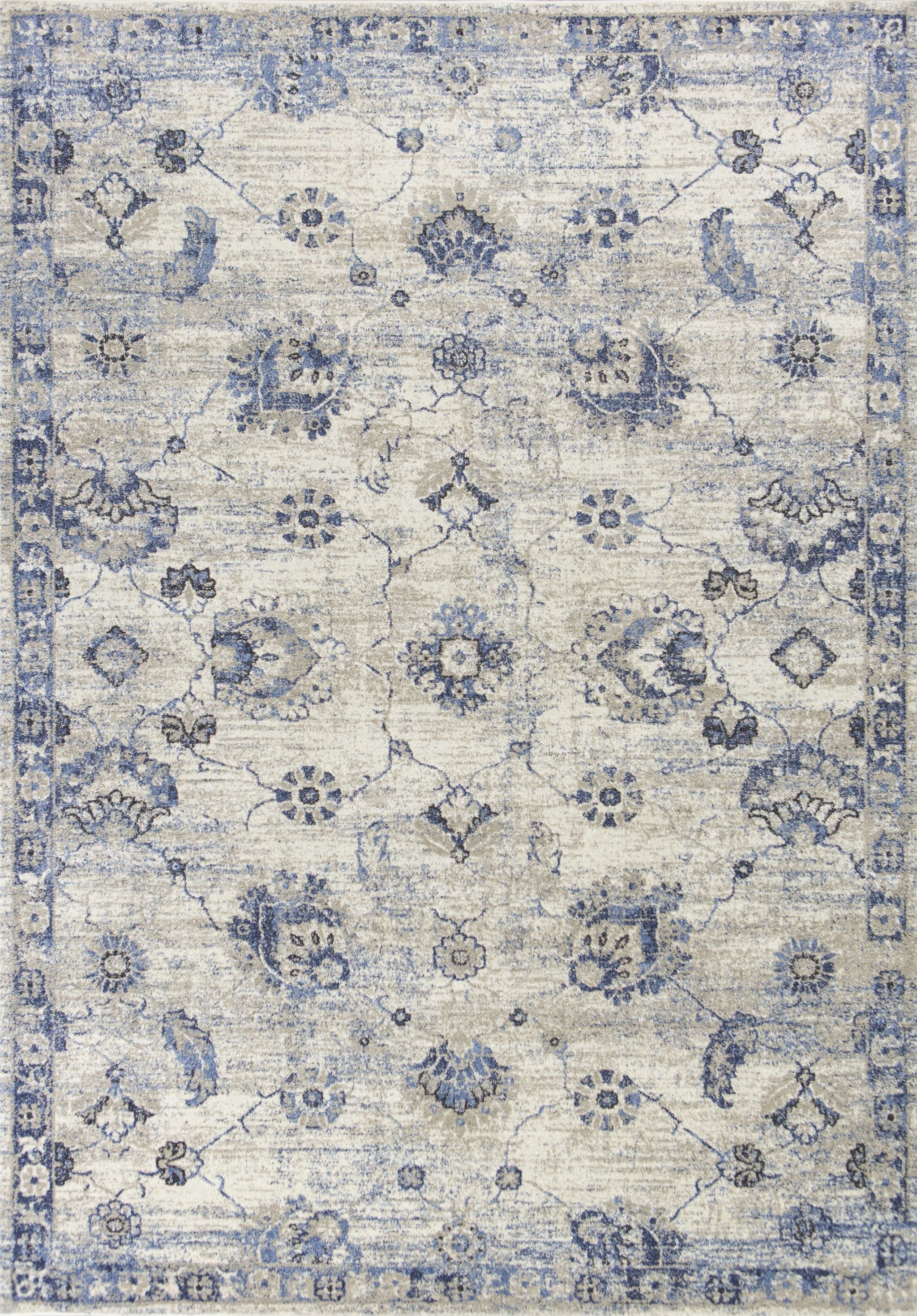 3' x 5' Polypropylene Grey or Blue Area Rug